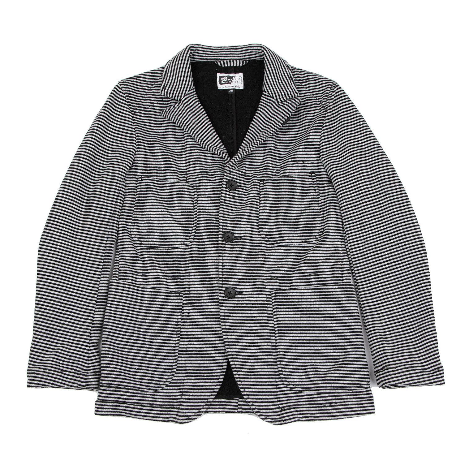 Engineered Garments Cotton-Polyester Striped Sweat Jacket in Gray and Black, XS Size US XS / EU 42 / 0 - 1 Thumbnail