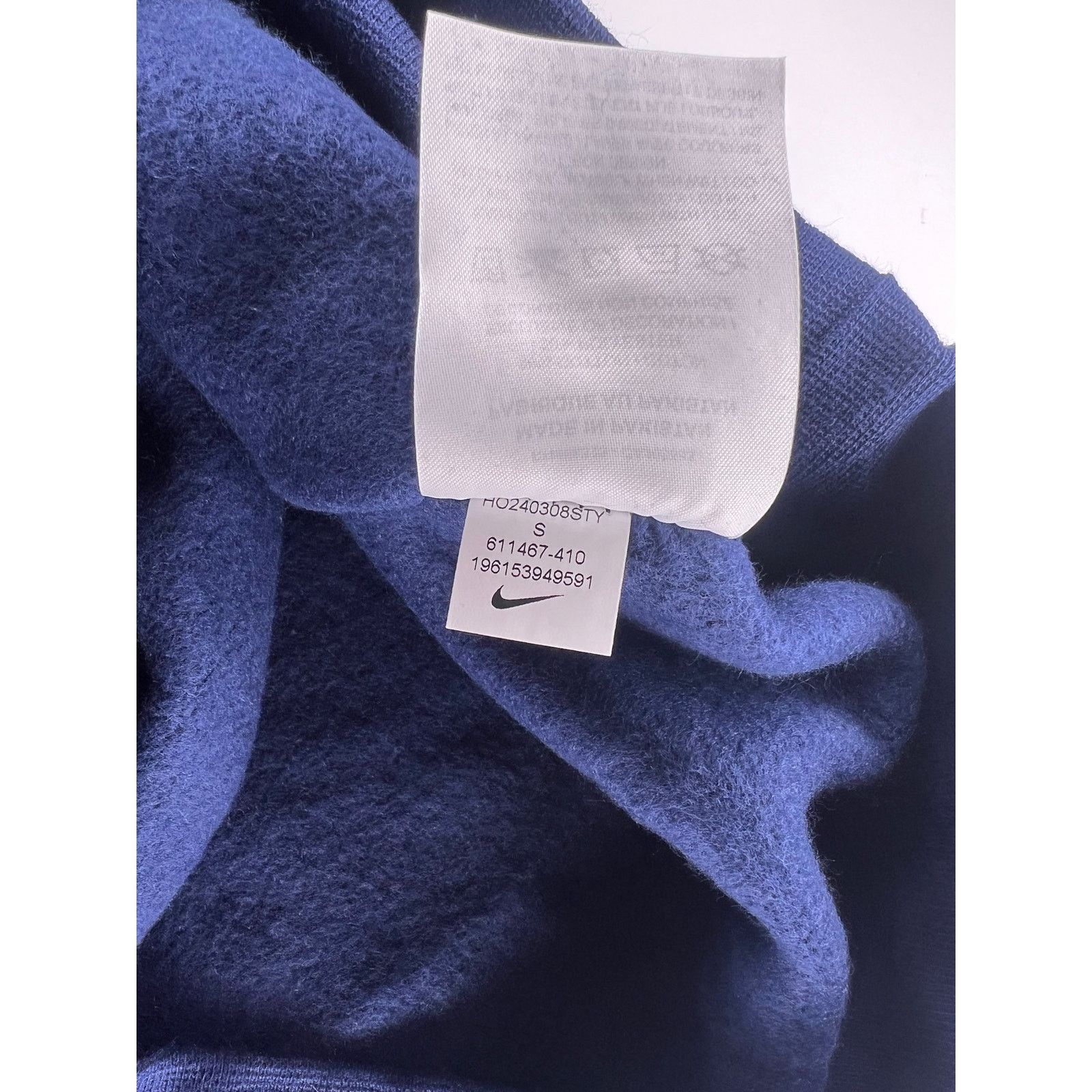 Nike Nike Solo Swoosh Sweatshirt Blue Brushed Fleece Crewneck Size US S / EU 44-46 / 1 - 8 Thumbnail