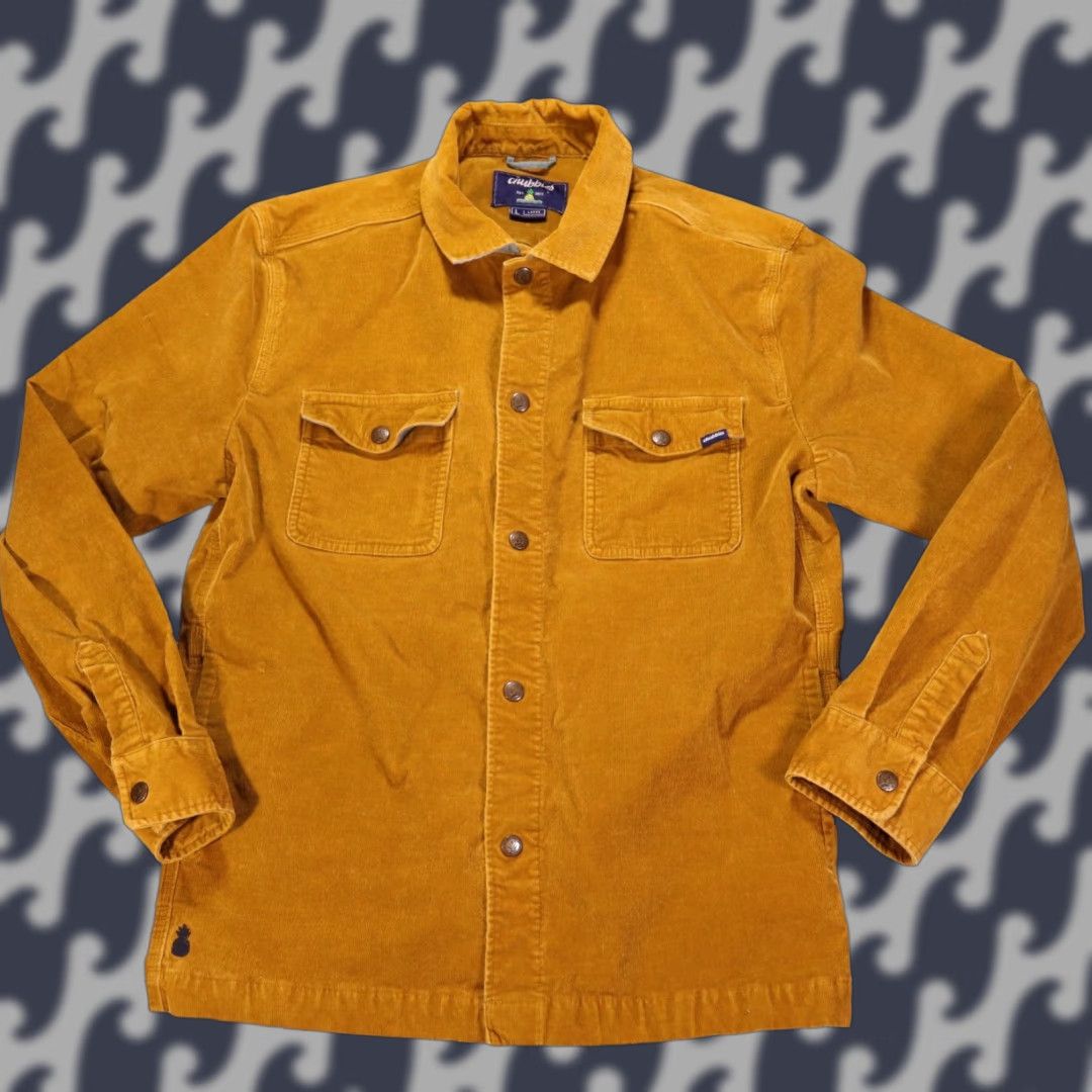 Chubbies Jacket Mens M Brown Corduroy Shirt Jacket Collared Overcoat Casual Travel Workwear Button Snap Pattern: Solid