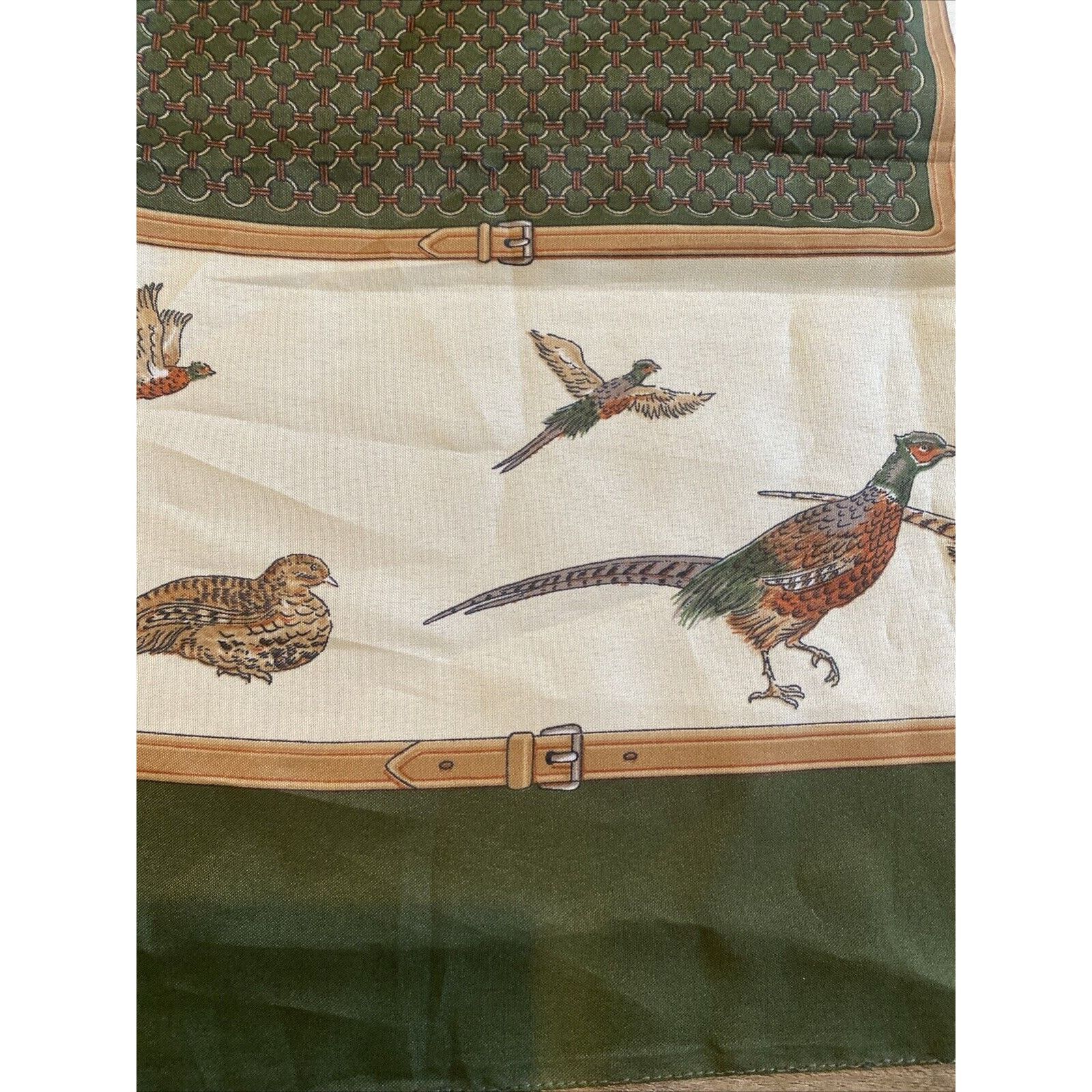 Fiorucci Vintage FIORINI Scarf Pheasants Flying Bird Italy 30" x 30" Size ONE SIZE - 5 Thumbnail