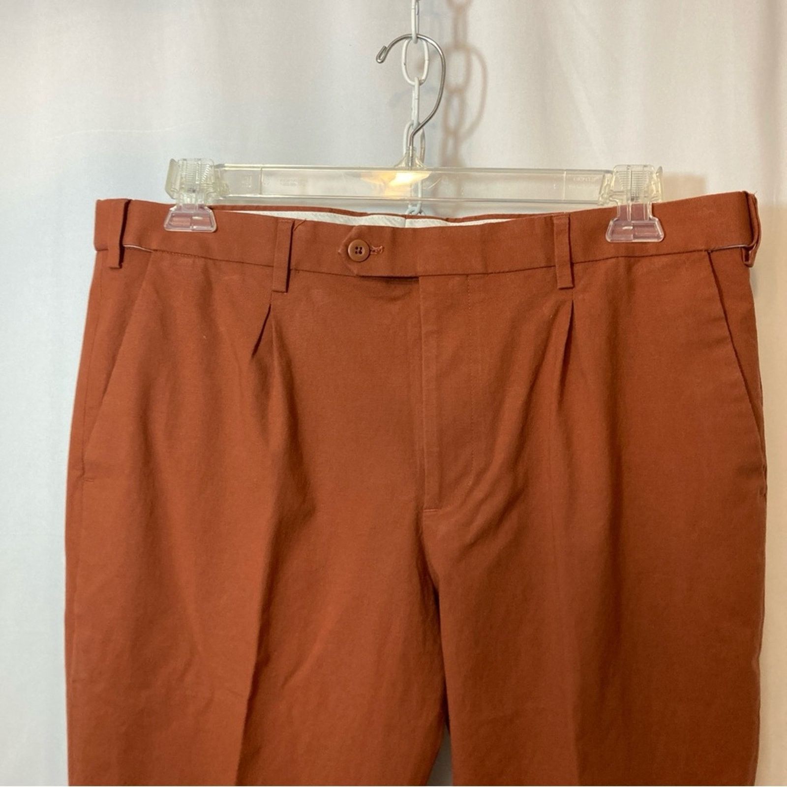 Express Express Extra Slim Rust Red Khaki Straight Leg Chino Pants Size US 34 / EU 50 - 4 Thumbnail
