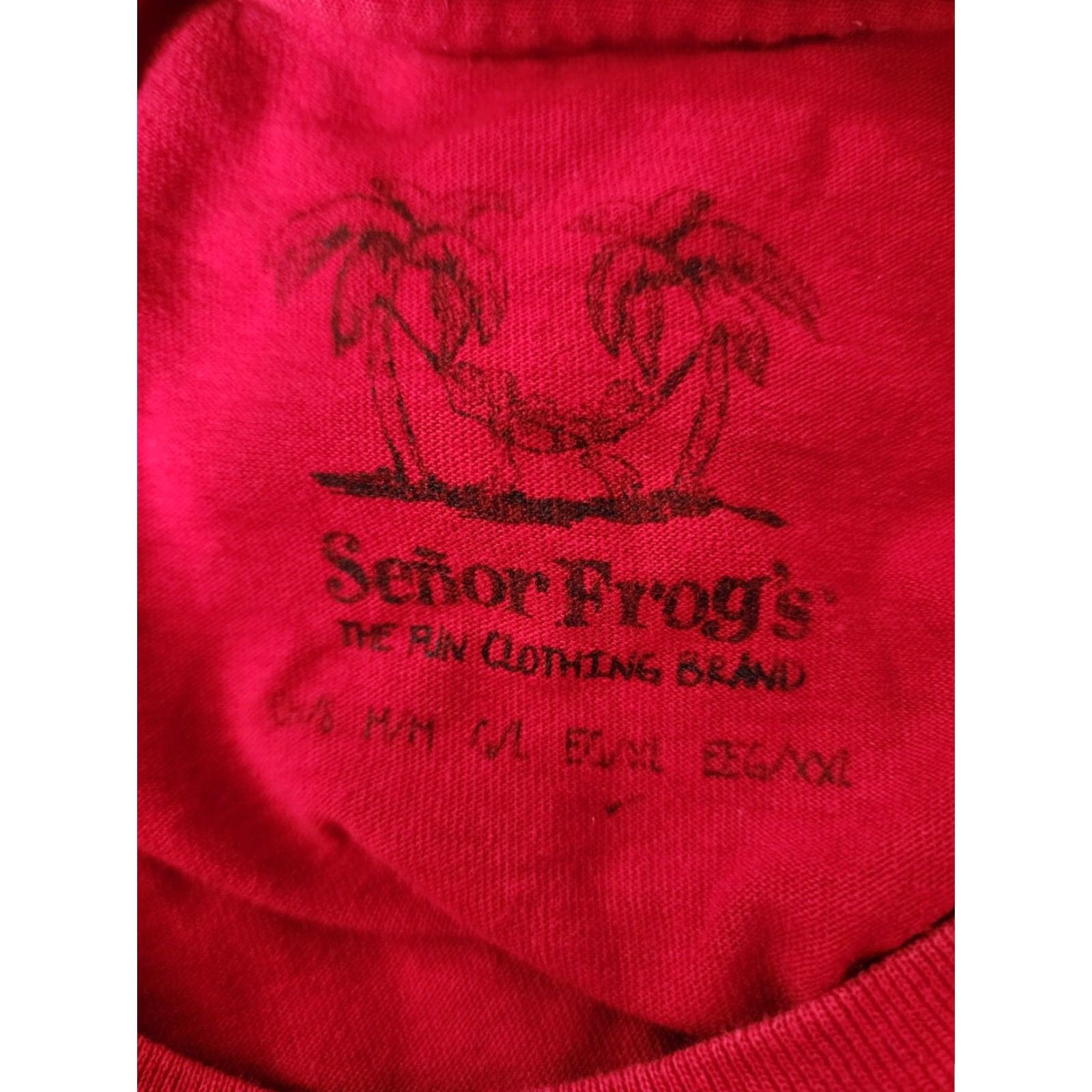 Doublet Senor Frogs Red Graphic Tee Mens XL Short Sleeve Cotton Distressed Bacteria Water Size US XL / EU 56 / 4 - 7 Thumbnail