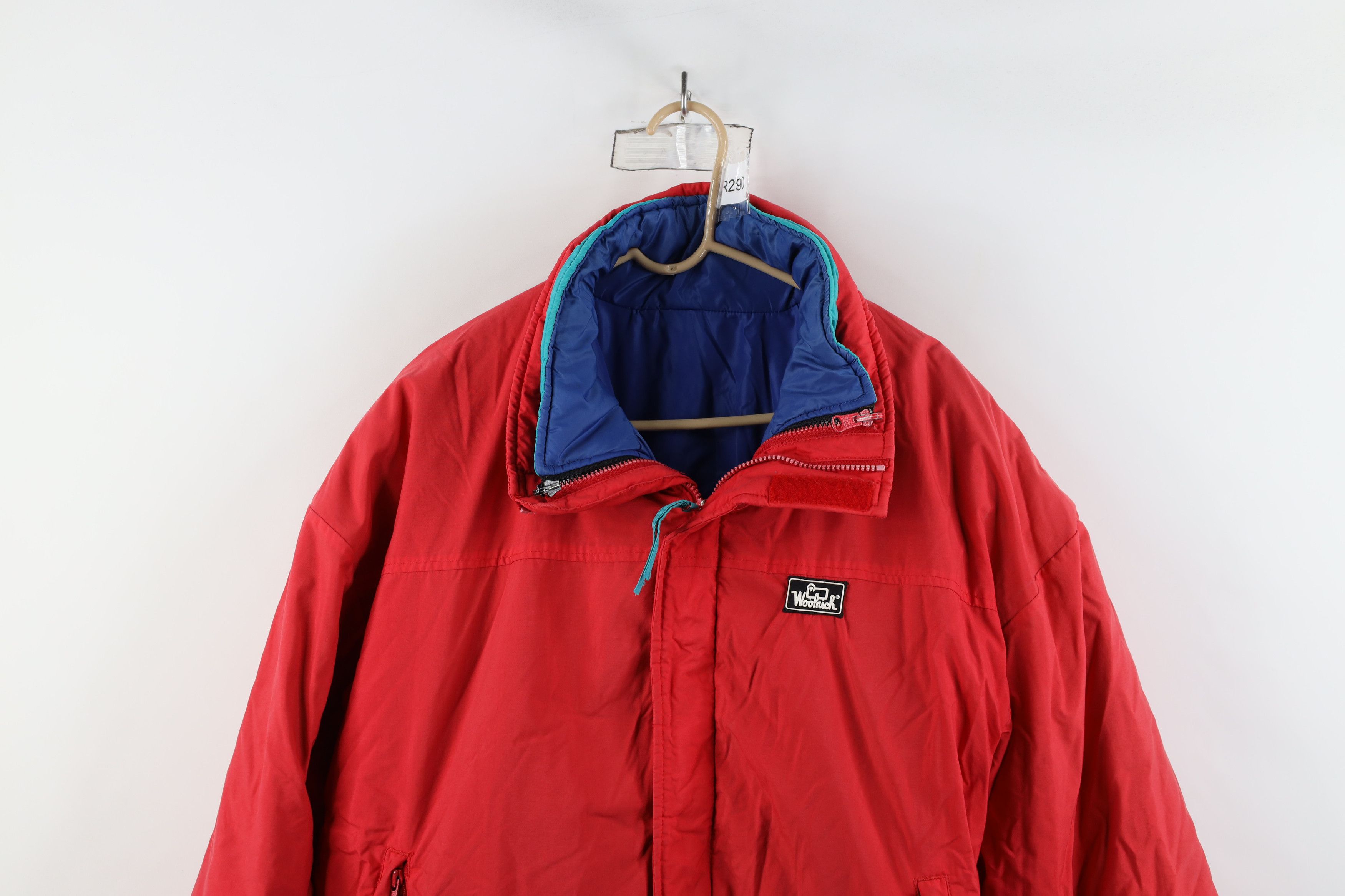 Vintage × Woolrich Woolen Mills Vintage 90s Woolrich Spell Out 2 In 1 Puffer Jacket Red Blue Size US XL / EU 56 / 4 - 2 Thumbnail