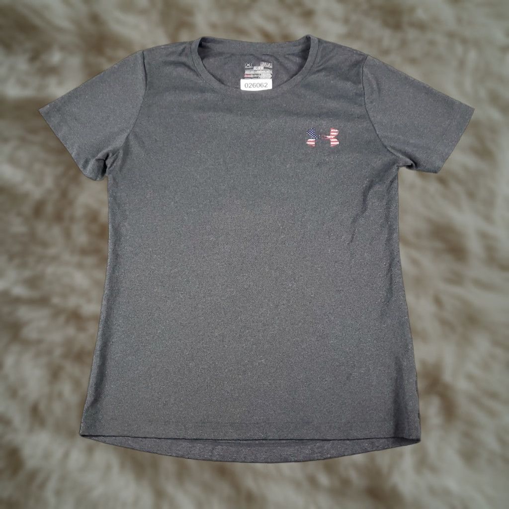 Under Armour Under Armour T-Shirt Mens Short Sleeve Crew Neck Gray USA HeatGear Regular Size M Sports Graphic 90s Modern Mens Size US M / EU 48-50 / 2 - 1 Thumbnail