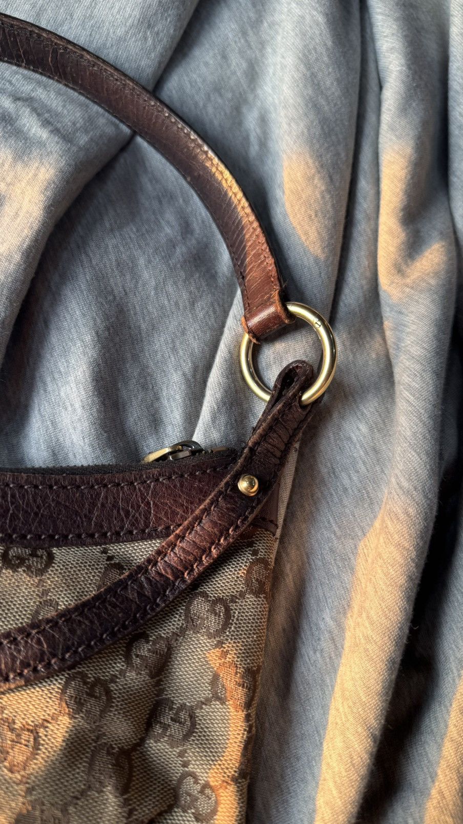 Gucci Gucci 2000s Large Horsebit Shoulder Bag GG Monogram Canvas Size ONE SIZE - 11 Thumbnail