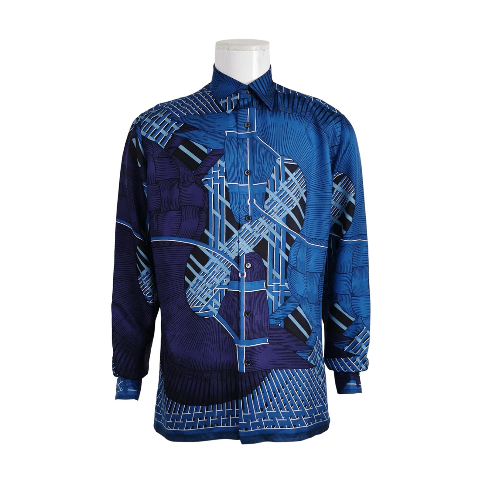 Hermes Hermès Patterned Silk Shirt Size L Size US L / EU 52-54 / 3 - 1 Thumbnail