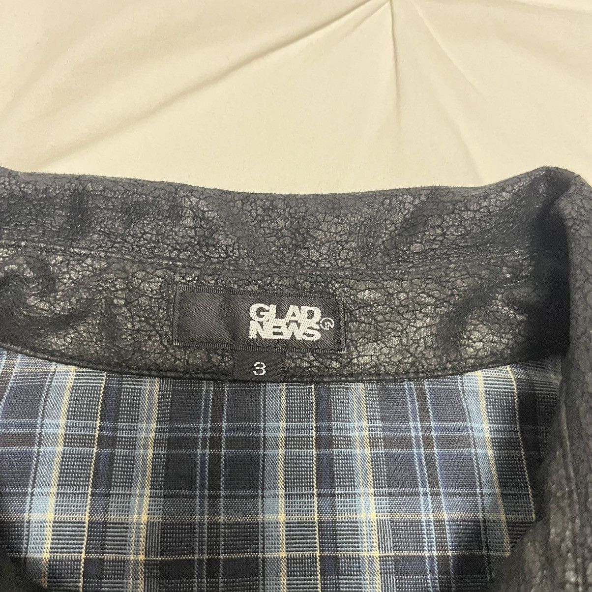 If Six Was Nine × Le Grande Bleu (L.G.B.) × Tornado Mart Pearl Snap Glad News Button Up Cracked Leather/Flannel Size US XS / EU 42 / 0 - 3 Thumbnail