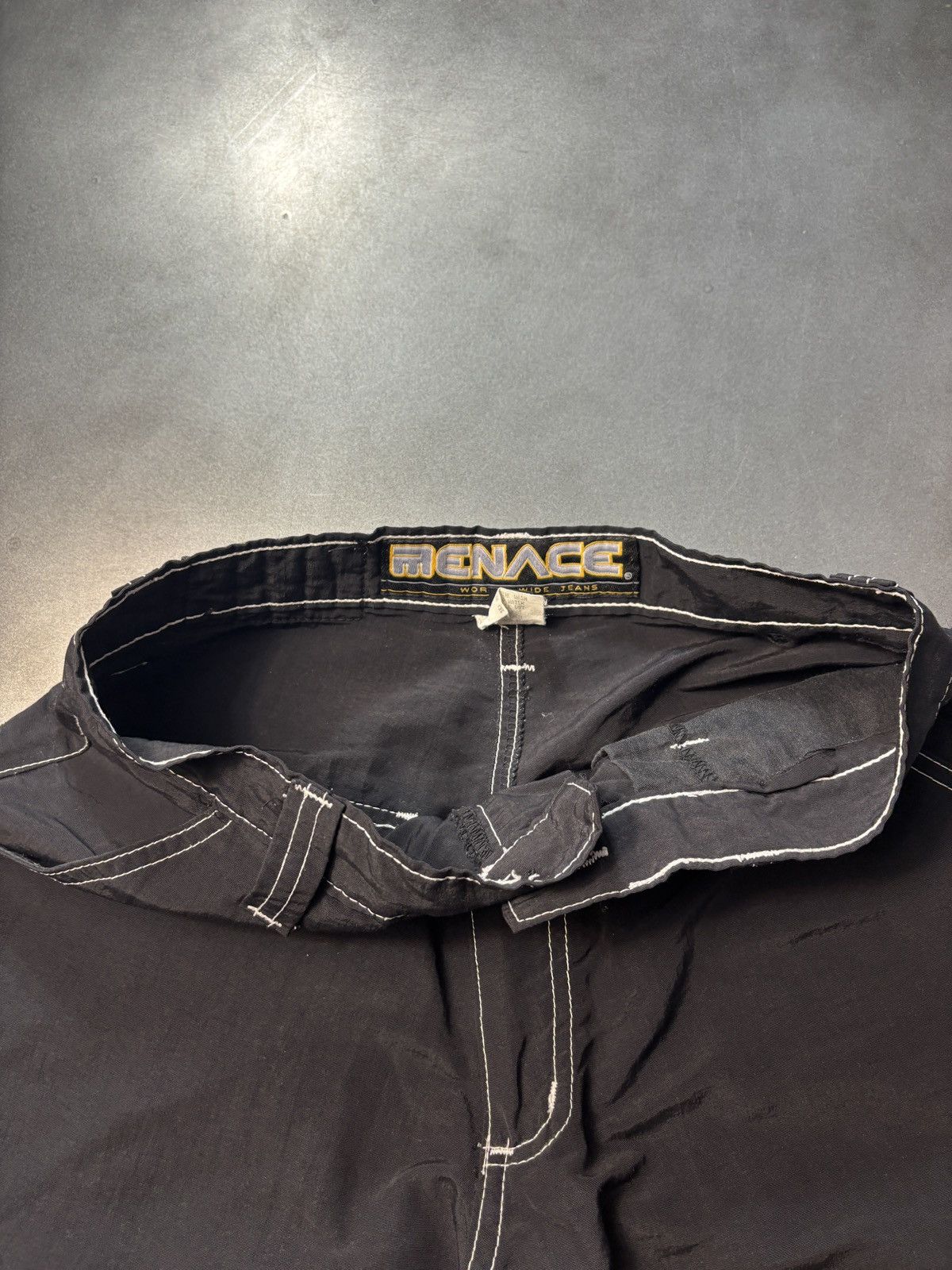 Menace × Vintage Vintage Menace Jeans Shorts 90s Nylon Raver Contrast Stitch Size US 28 / EU 44 - 5 Thumbnail