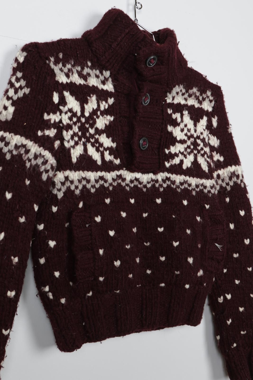 Abercrombie & Fitch 00's Abercrombie & Fitch Knitted Snowflake Cardigan Size S / US 4 / IT 40 - 3 Thumbnail