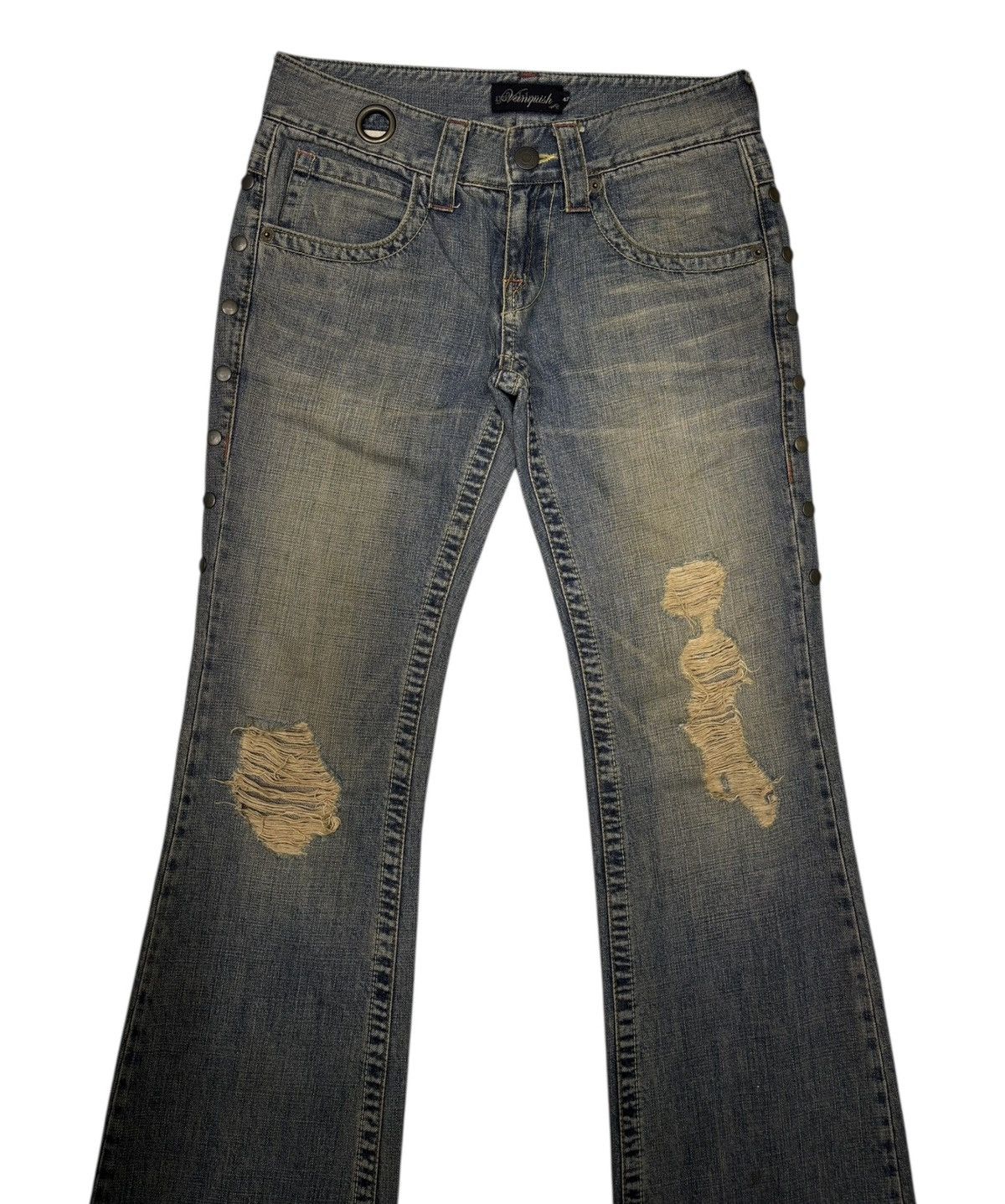 If Six Was Nine VANQUISH DISTRESSED RUSTY MUD WASH FLARE JEANS Size US 30 / EU 46 - 3 Thumbnail