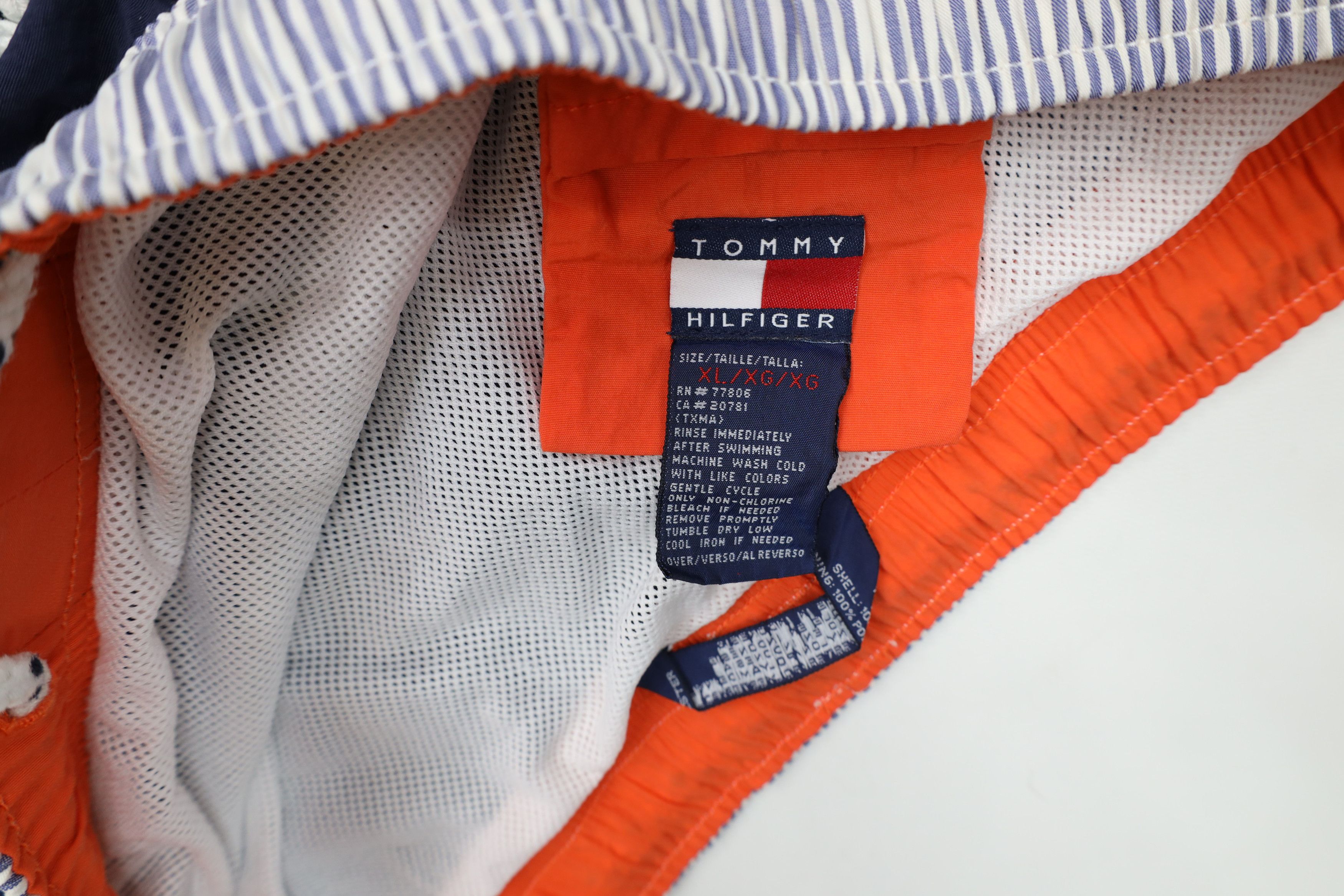 Tommy Hilfiger × Vintage Vintage 90s Tommy Hilfiger Striped Lined Shorts Swim Trunks Size US 36 / EU 52 - 9 Thumbnail