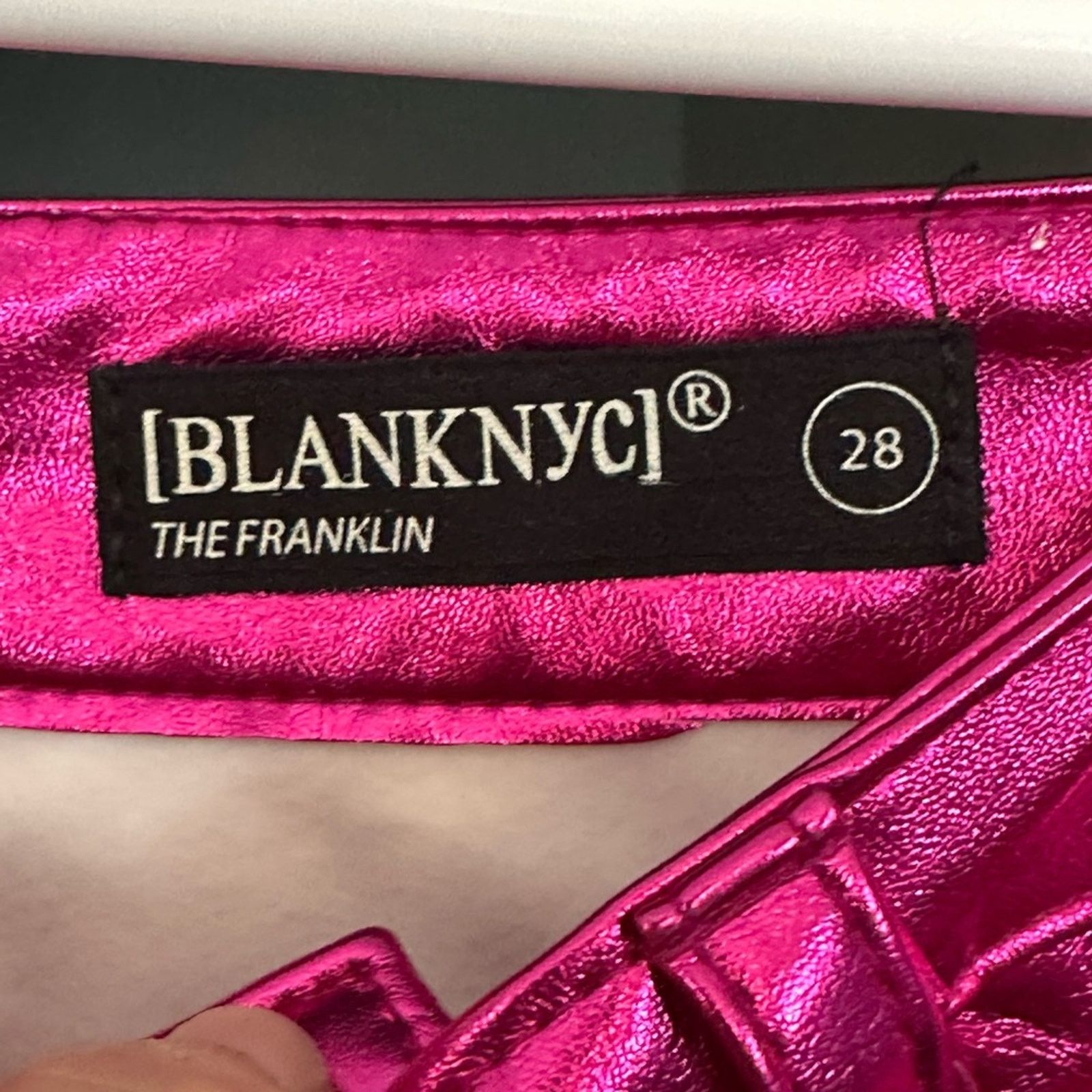 BLANKNYC [BlankNYC] NWT Hot Pink Faux Leather Wide Leg Franklin Pant Size 28" / US 6 / IT 42 - 10 Thumbnail