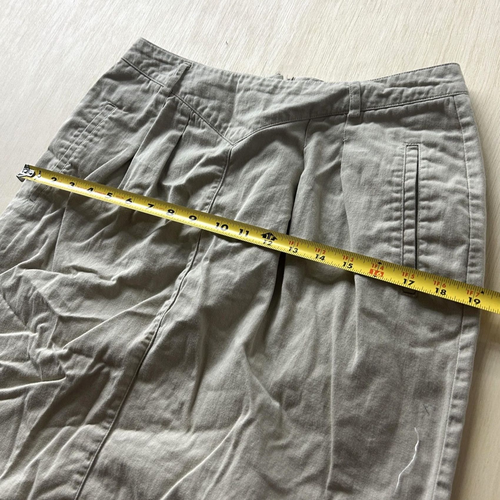 Liz Claiborne Liz Claiborne Lizsport Skirt Womens 14 Beige Cotton Straight Knee Pockets Size 36" / US 14 / IT 50 - 5 Thumbnail