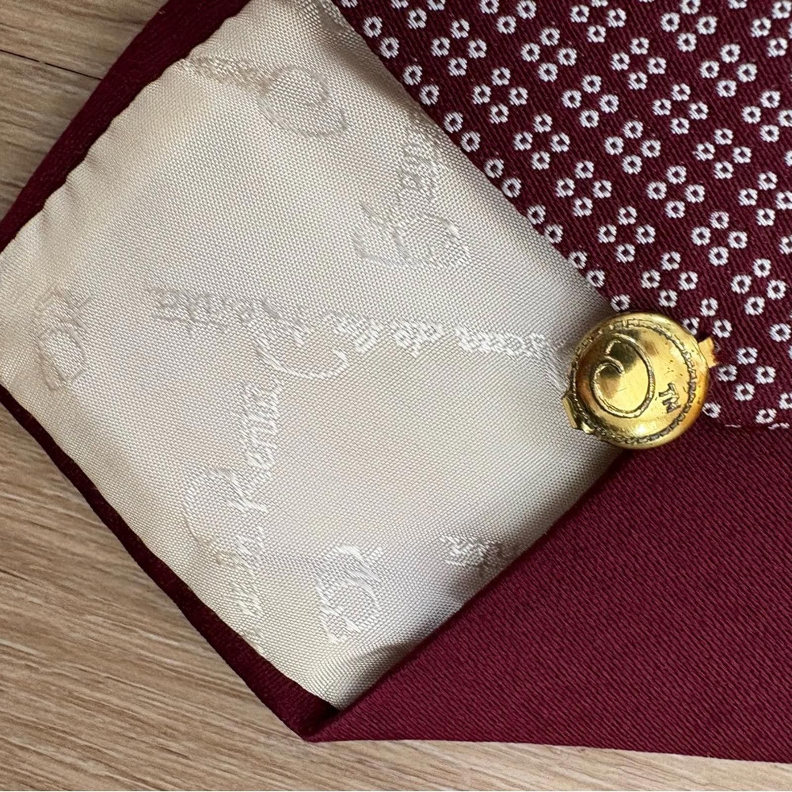 Oscar De La Renta Oscar de la Renta 1970s Vintage Burgundy Geometric Tie Size ONE SIZE - 3 Thumbnail