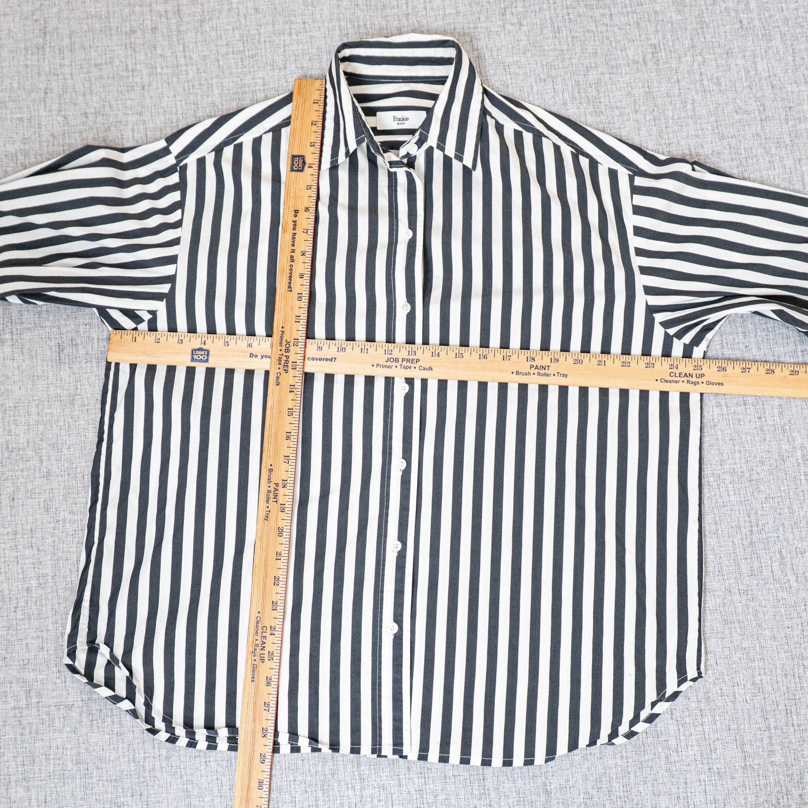 Other Frankie Shop Women's Boxy oversize Shirt Gray white stripe Size ONE SIZE - 4 Thumbnail