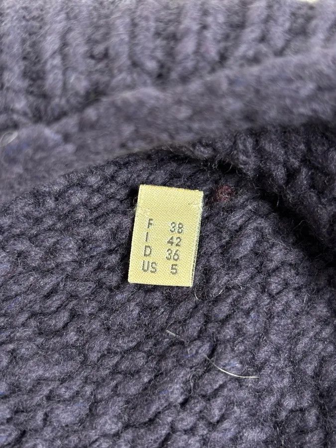Marithe + Francois Girbaud 2000s Marithé + François Girbaud Asymmetrical Buttoned Wool Purple Cardigan Size S / US 4 / IT 40 - 10 Thumbnail