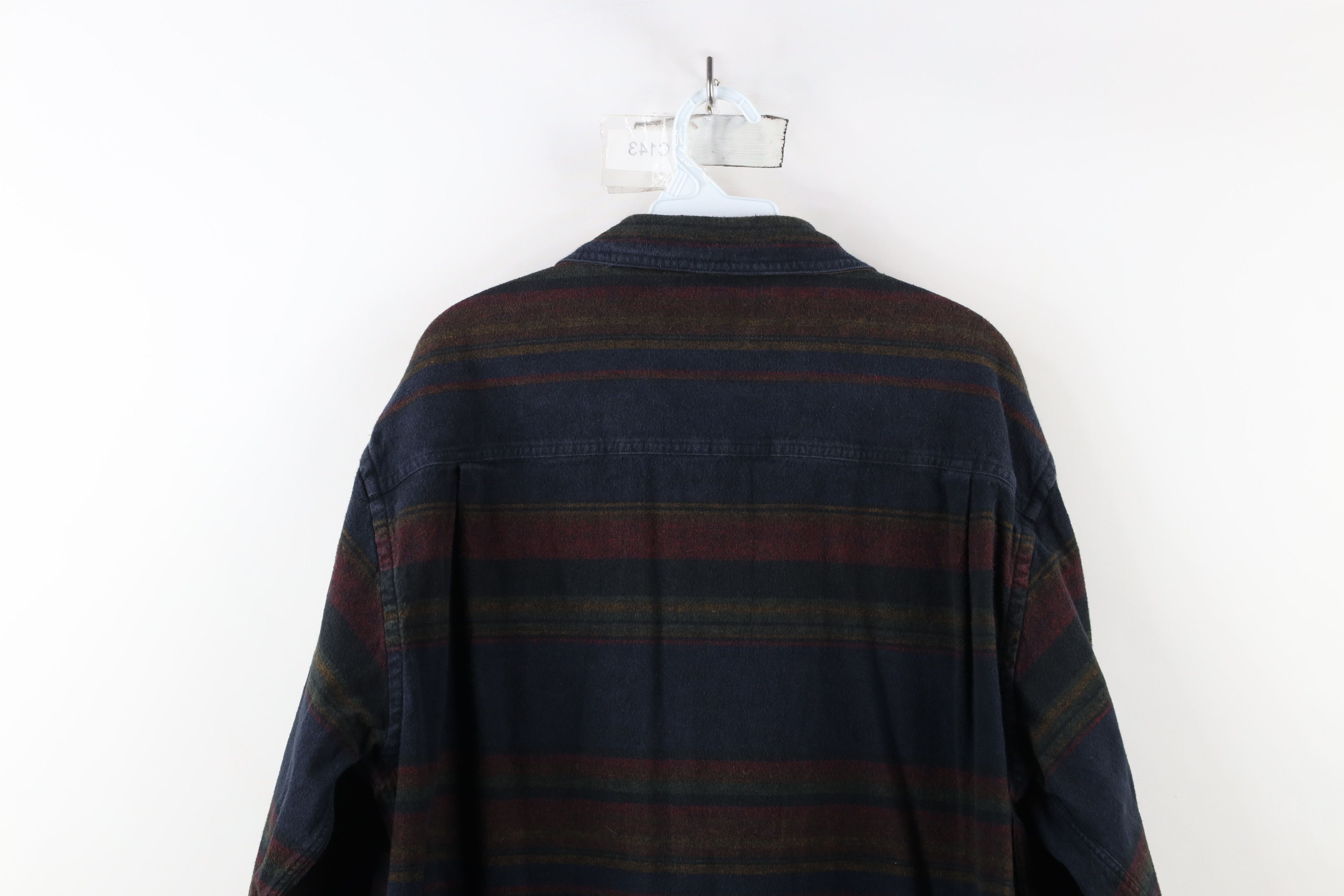 Lands' End × Vintage Vintage 90s Lands End Rainbow Chamois Cloth Button Shirt Size US L / EU 52-54 / 3 - 10 Thumbnail