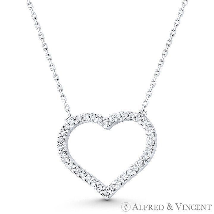 Other Open Heart CZ Crystal Pave Love Charm Pendant Necklace Size ONE SIZE - 1 Preview
