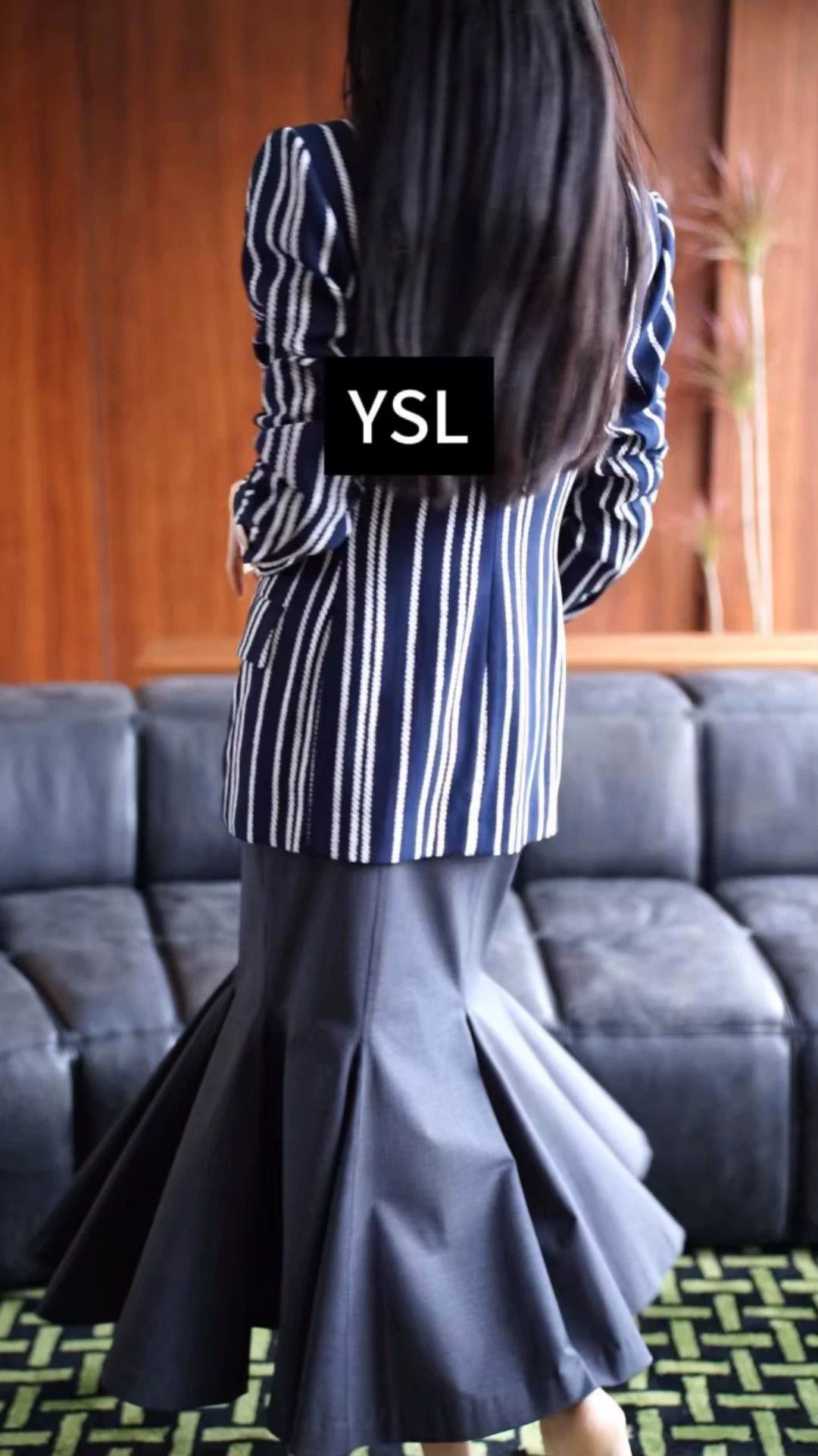 Yves Saint Laurent YSL Vintage Cotton Vertical Stripe Blazer Navy Size XS / US 0-2 / IT 36-38 - 1 Thumbnail