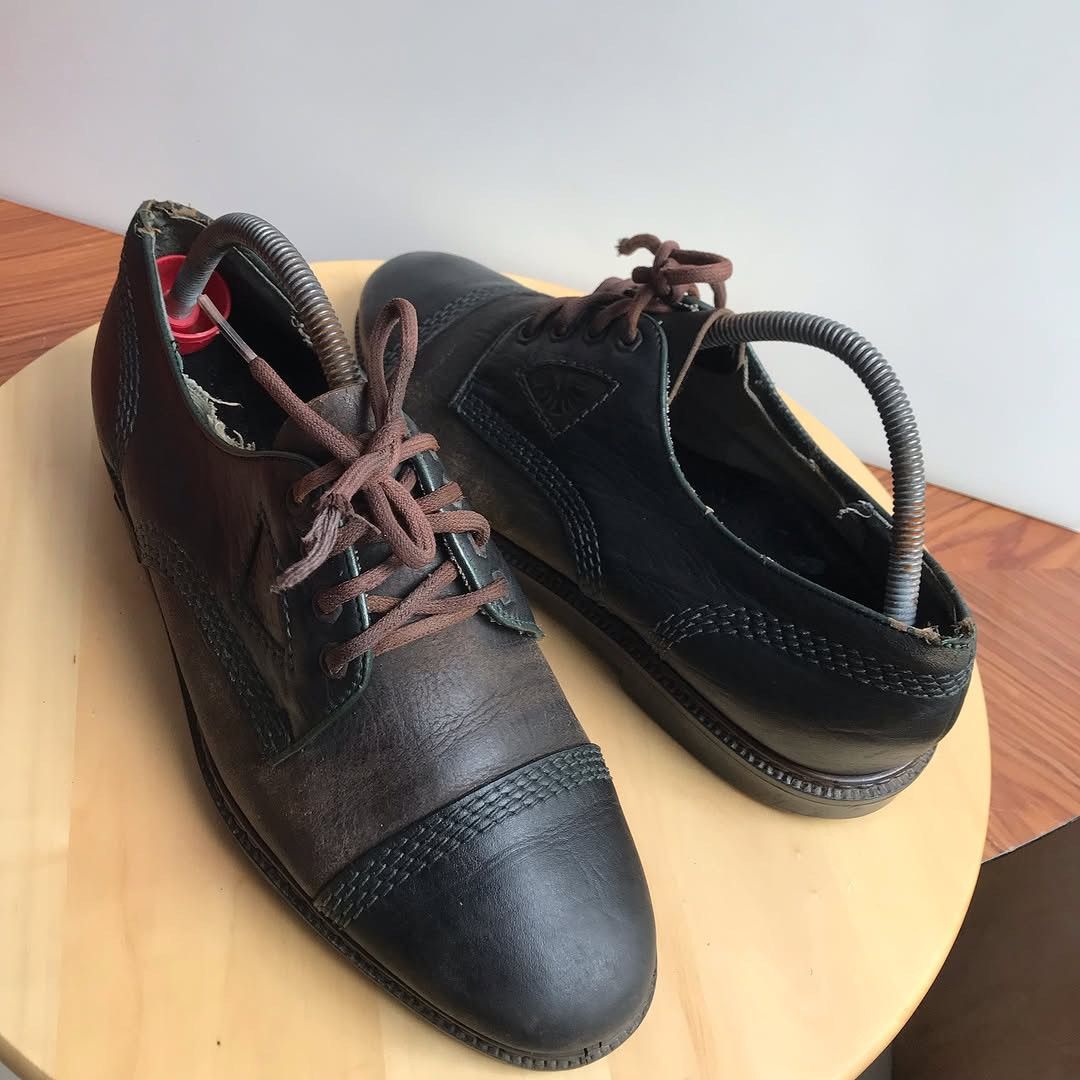 Leather × Vintage Vintage Austria oxford moctoe leather 3 hole low shoes blac Size US 8 / EU 41 - 9 Thumbnail