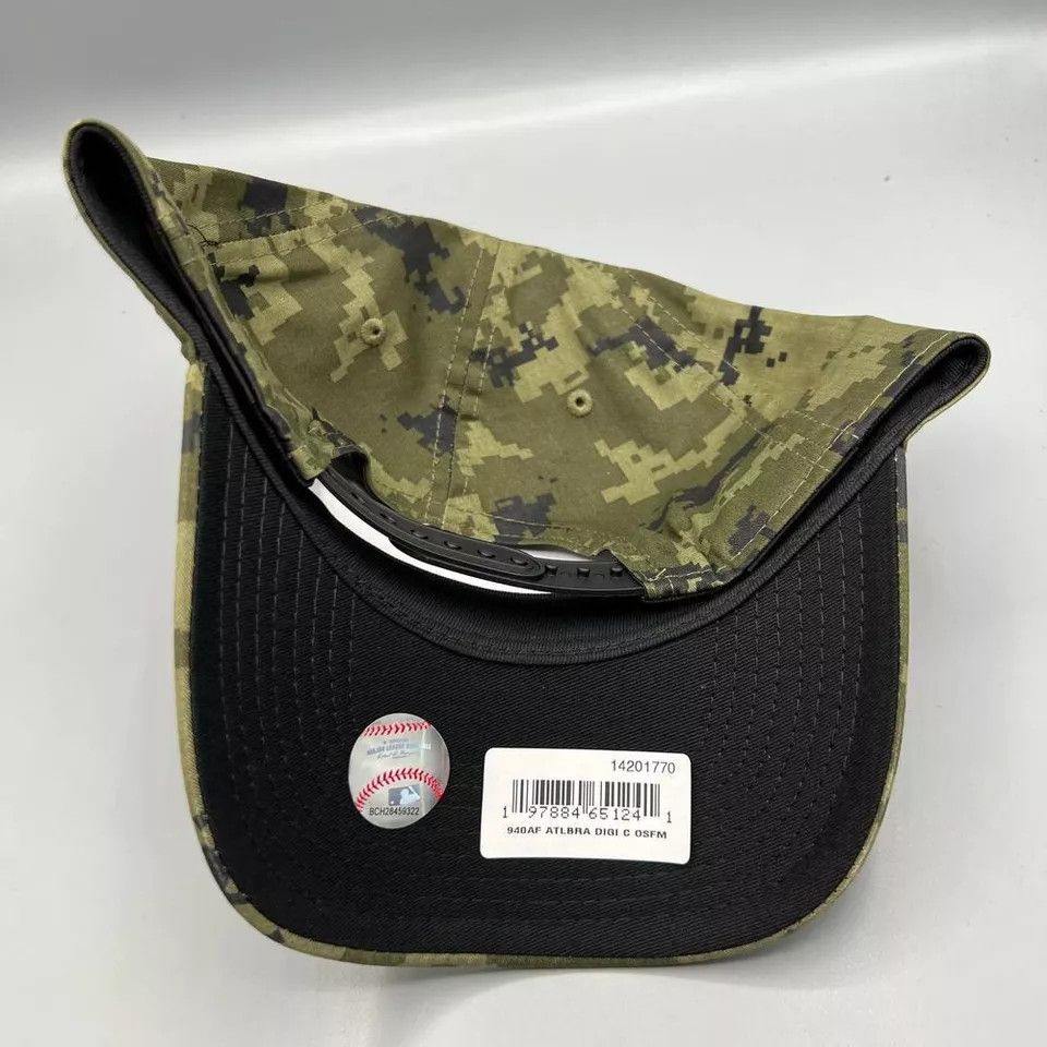 New Era Atlanta Braves Hat Men Camo 9Forty New Era Snap Back Cap Size ONE SIZE - 4 Thumbnail