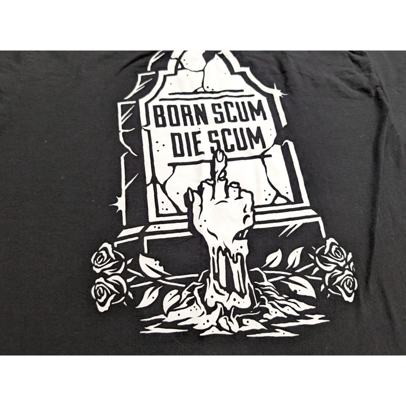 Born Born Scum T-Shirt Men 3XL Black Double-Sided Printed In The USA Graphic Print Crew Neck Short Sleeve Vintage? Size US XXL / EU 58 / 5 - 5 Thumbnail