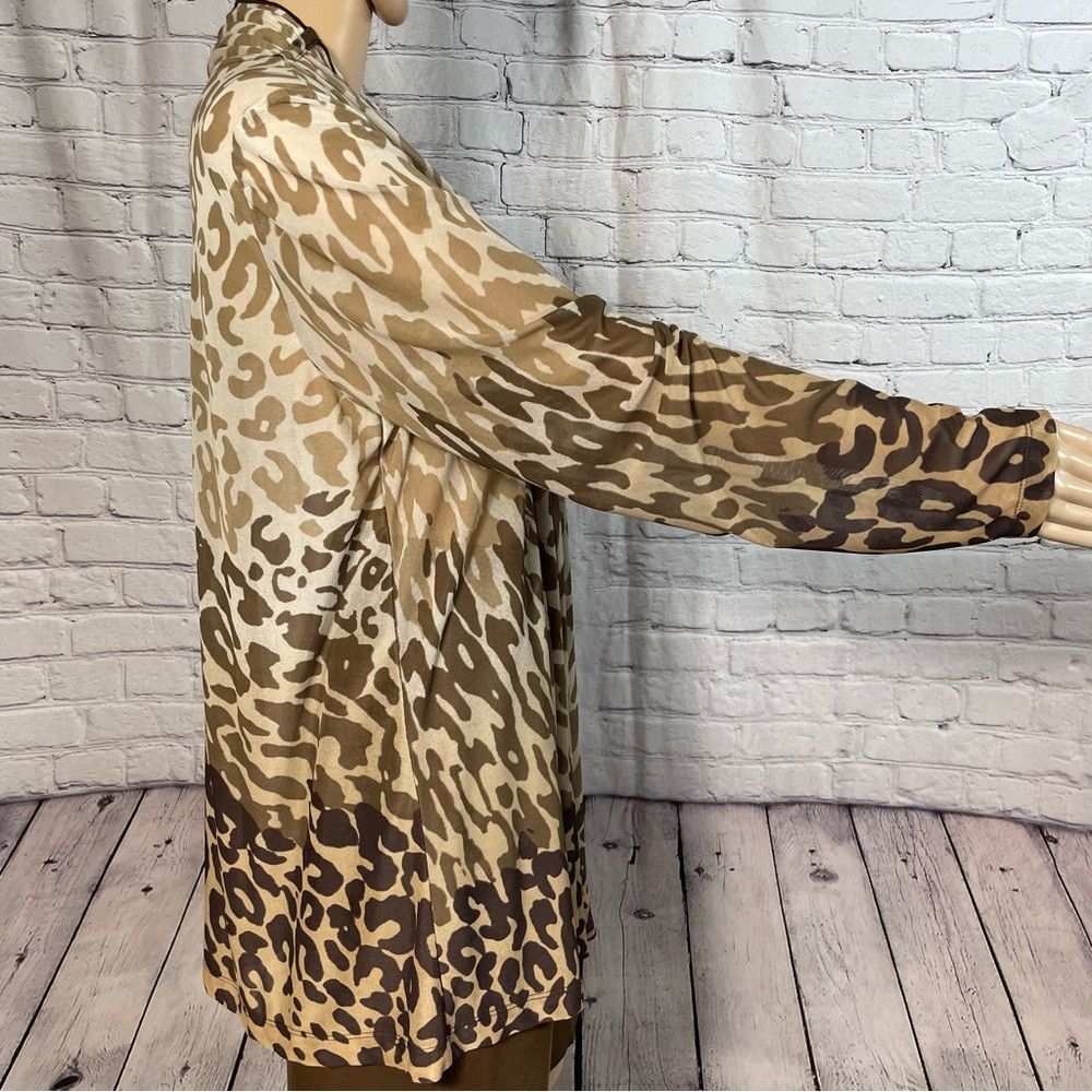 Other Susan Graver Animal Print Open Front Cardigan Size L Size L / US 10 / IT 46 - 2 Thumbnail