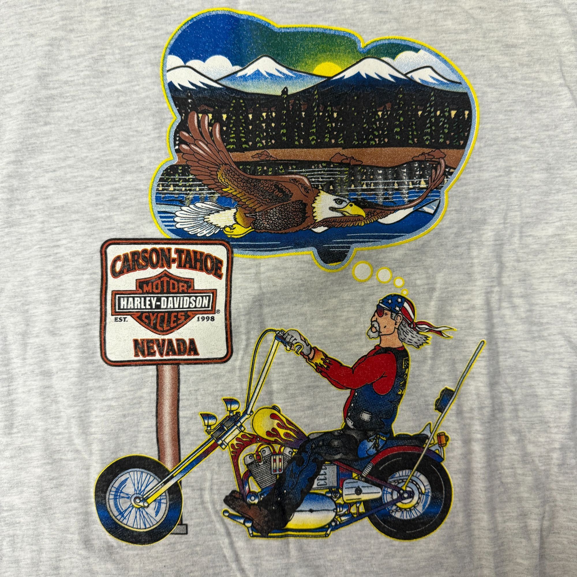 Hanes Harley Davidson Heather Nevada Motorcycle EAGLE CRUSIN Biker Size US L / EU 52-54 / 3 - 4 Thumbnail