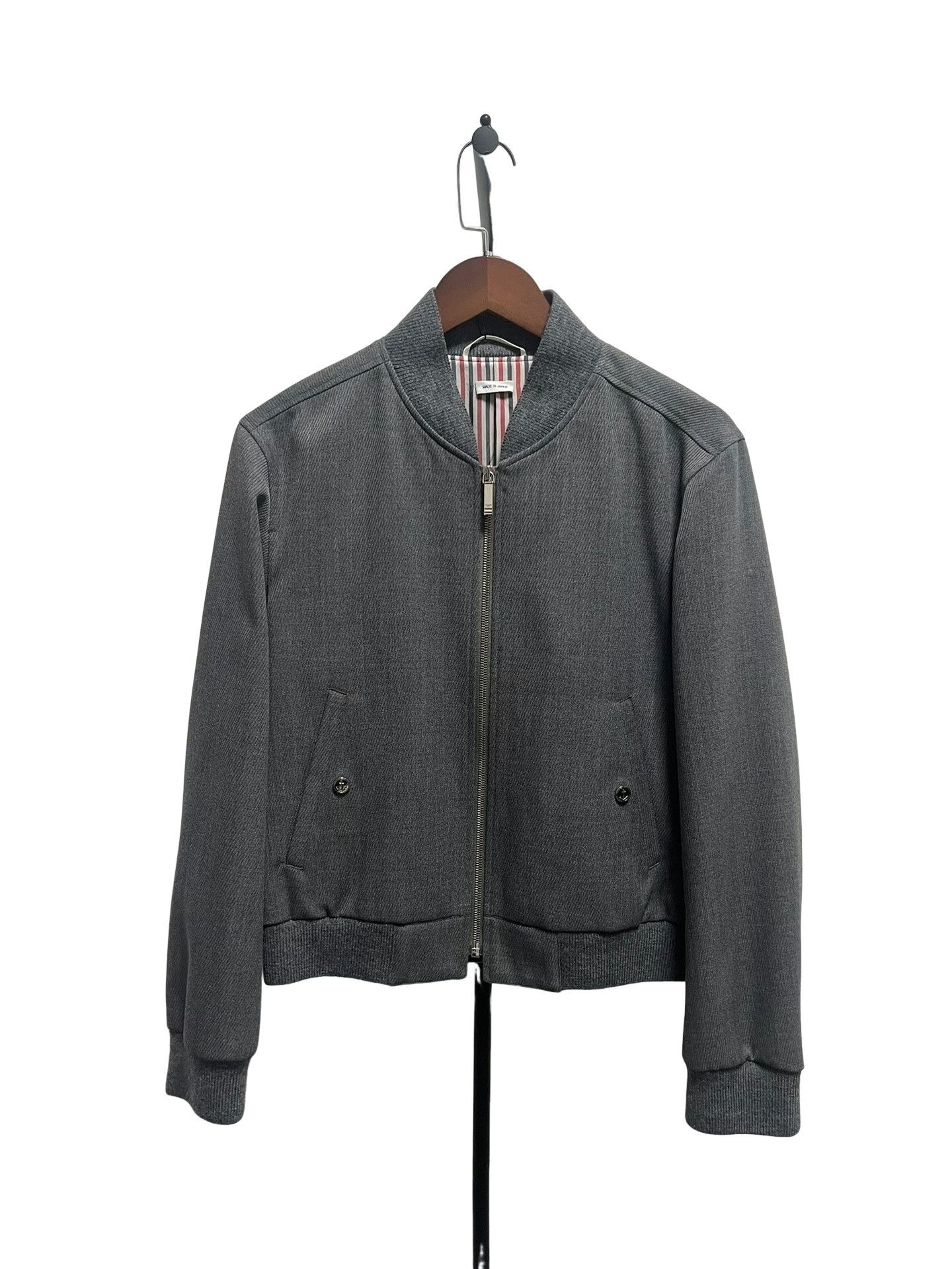 Thom Browne Thom Browne Gray Wool Blend Bomber Jacket Size 0 Size US XS / EU 42 / 0 - 1 Thumbnail
