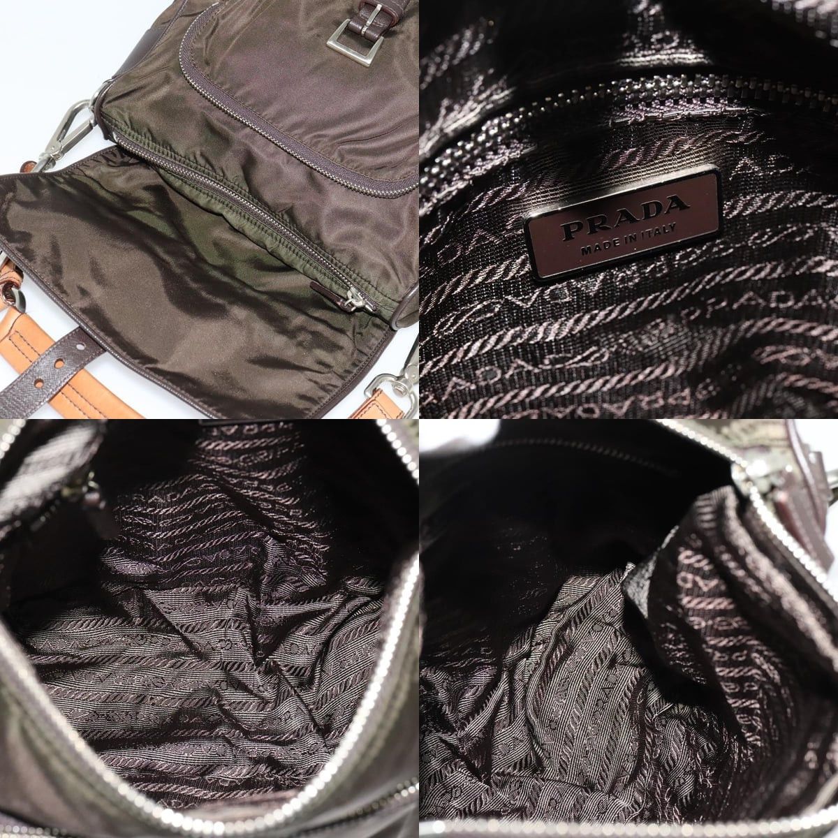 Prada PRADA Shoulder Bag Nylon Khaki Silver Size ONE SIZE - 11 Thumbnail
