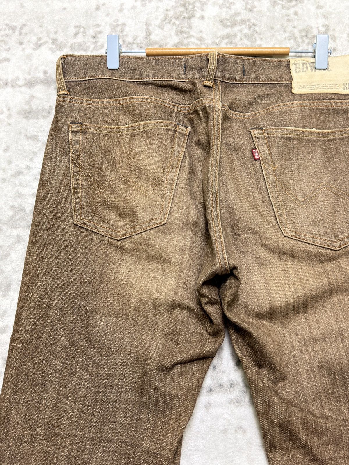 Edwin Vintage Edwin XV Brown Distressed Bootcut Flare Denim Jeans Size US 35 - 10 Thumbnail