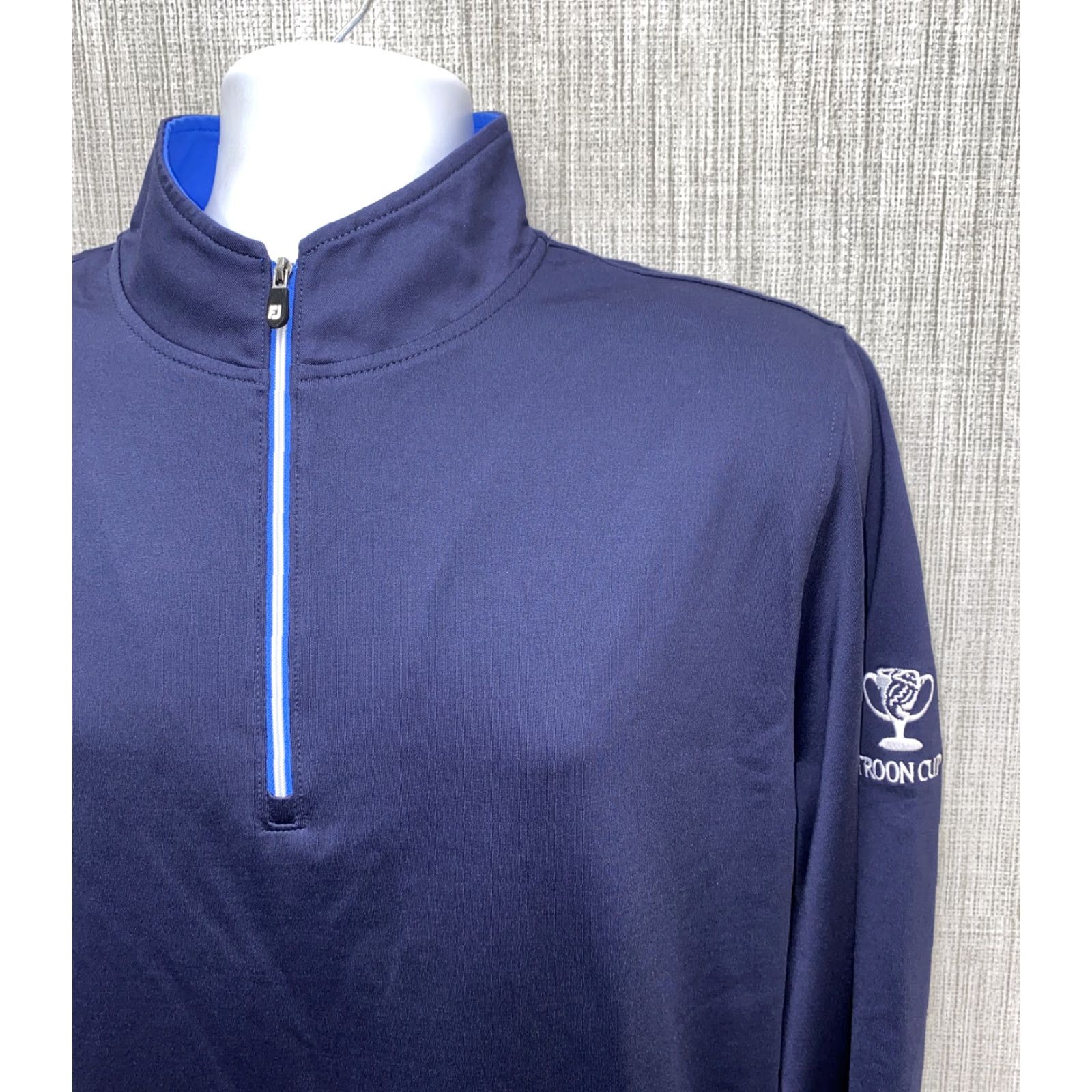 Footjoy FootJoy Jacket 1/2 Zip Mens Navy Blue Nylon Blend Size M Size US M / EU 48-50 / 2 - 2 Thumbnail