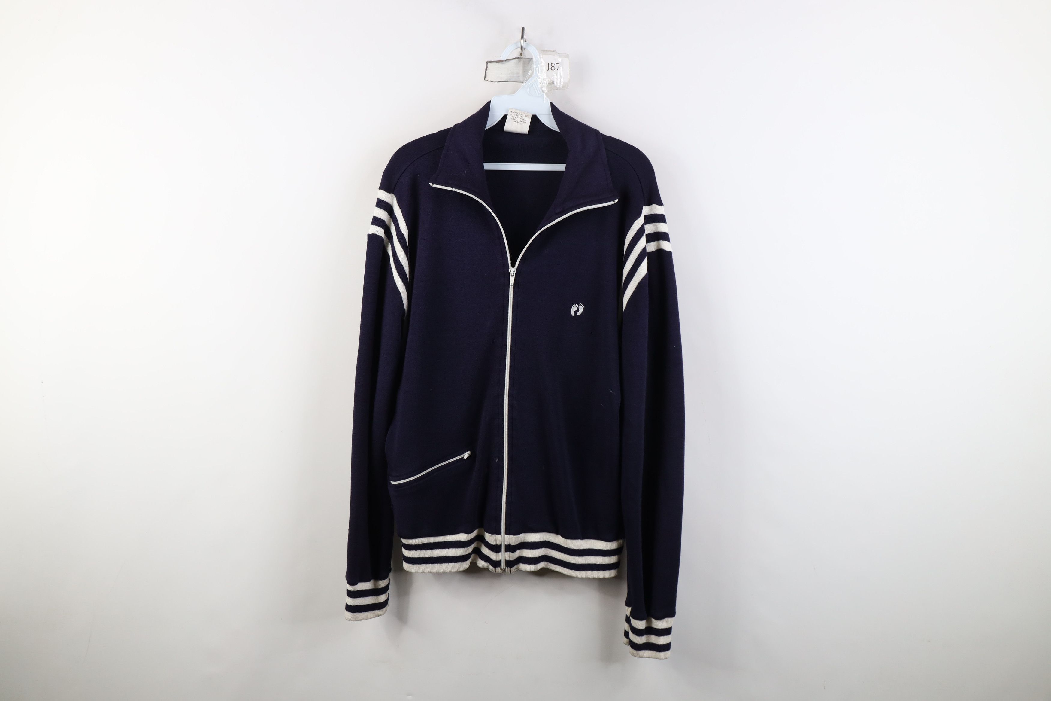 Hang Ten Vintage 70s Hang Ten Surfing Striped Full Zip Track Jacket Size US L / EU 52-54 / 3 - 1 Thumbnail