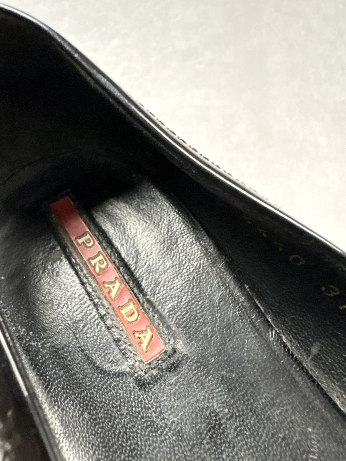 Prada Vintage Prada Black Patent Leather Flats Logo Plate Ballet Size US 7 / IT 37 - 18 Thumbnail