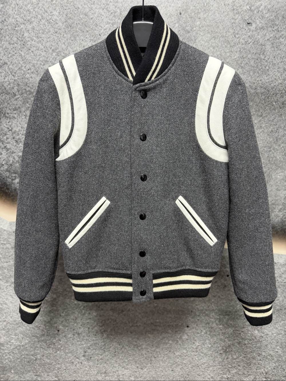 Saint Laurent Paris Saint Laurent Wool Leather Trim Varsity Jacket Size FR 38 Size S / US 4 / IT 40 - 1 Thumbnail