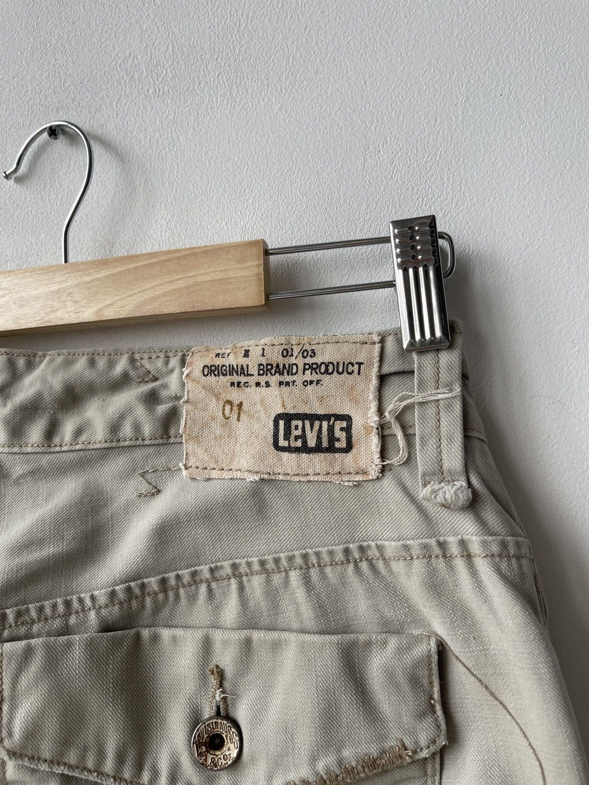 Levi's Vintage Clothing Levi’s LVC Tab Twills Beige Jeans 36x32 Size US 36 / EU 52 - 9 Thumbnail