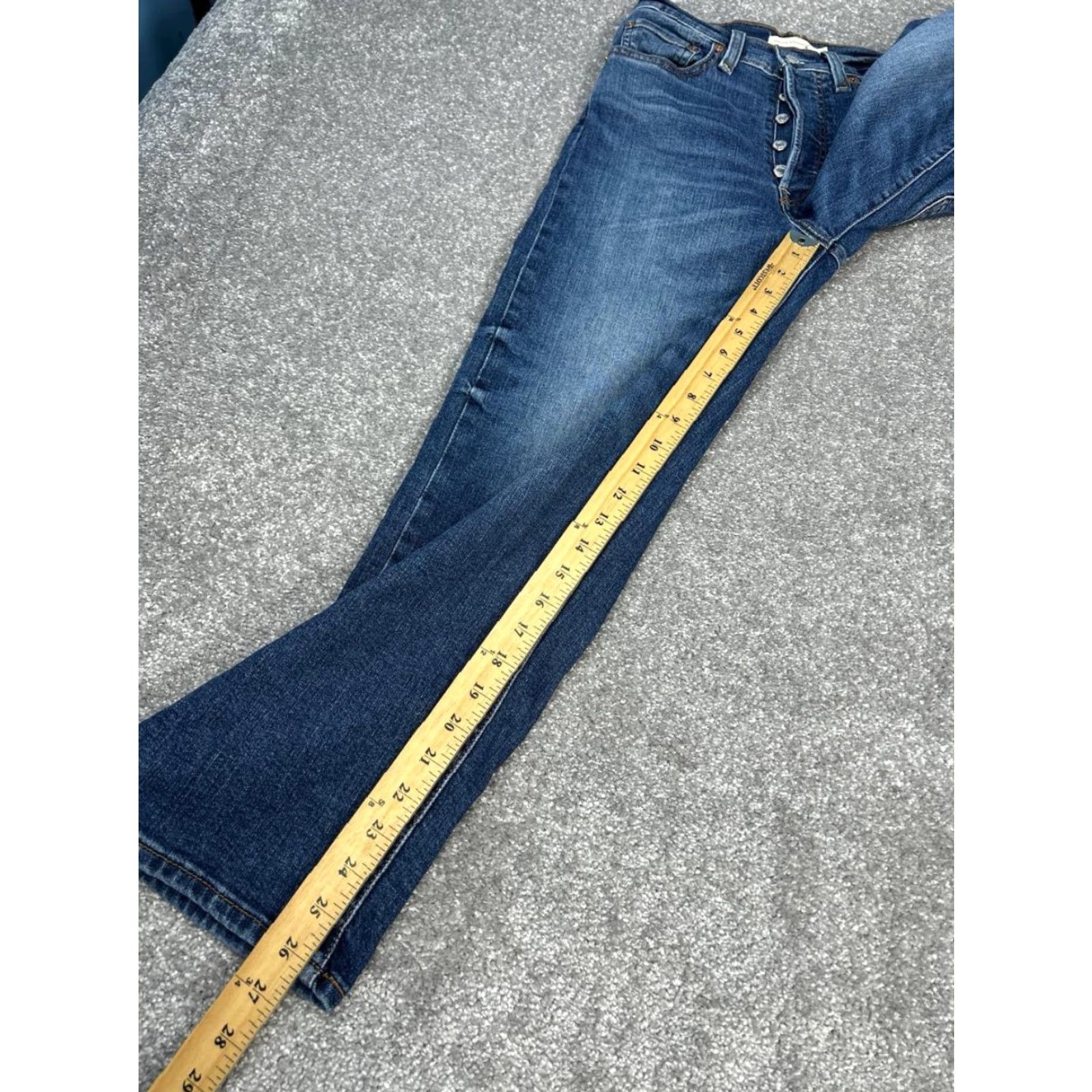 Levi's Levis Ribcage Straight Ankle Jeans Womens 27 Blue Denim Cotton High Rise 26x26 Jeans City Preppy Womens Size 27" / US 4 / IT 40 - 5 Thumbnail