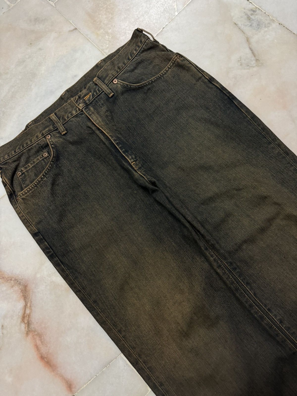Edwin 💥SICK💥Vintage 503 Regular Rusty Insane Dark Mud Washed Jeans Size US 34 / EU 50 - 5 Thumbnail