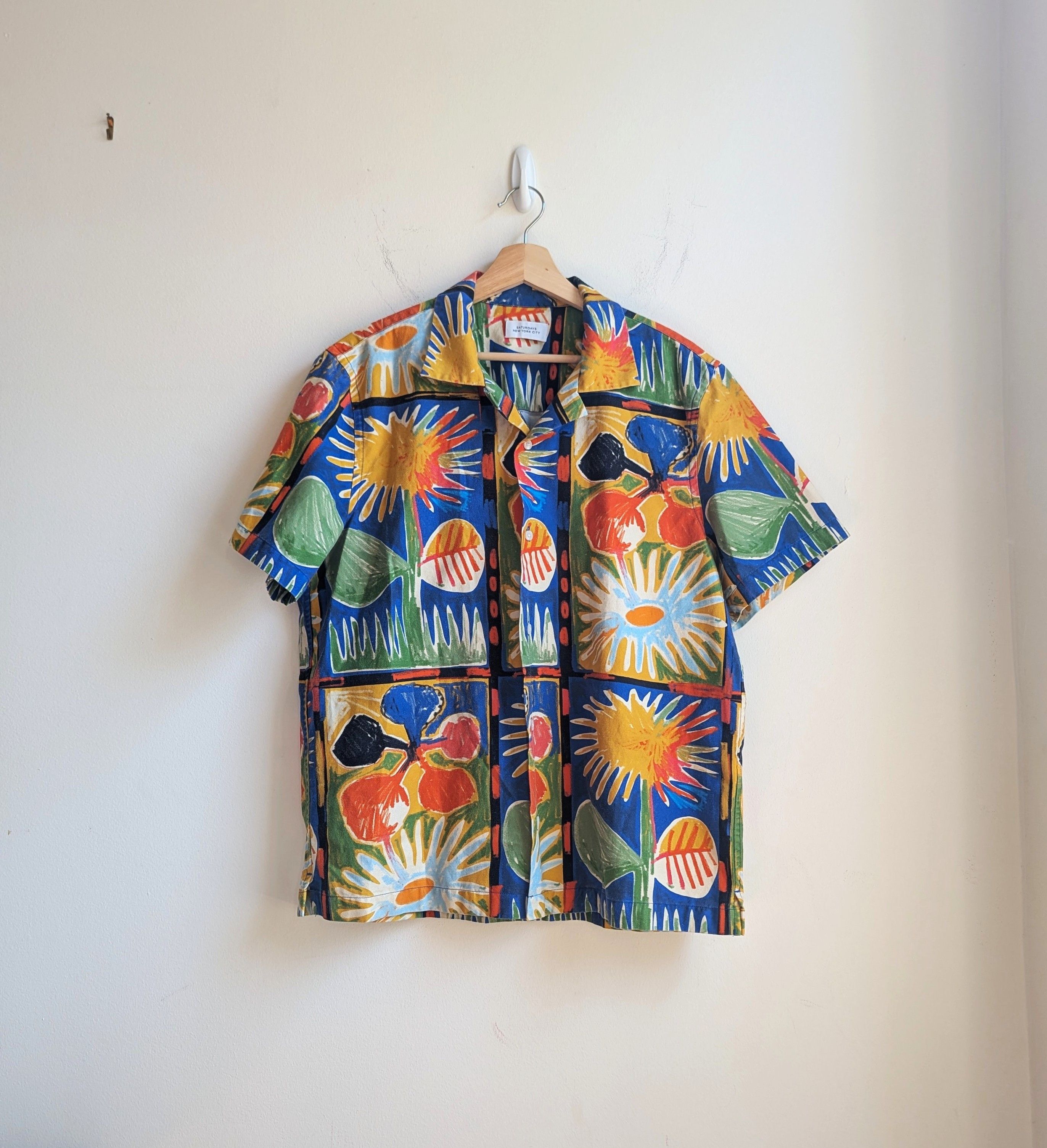 Saturdays NYC Hand-Drawn Flowers Camp Shirt Size US M / EU 48-50 / 2 - 1 Thumbnail