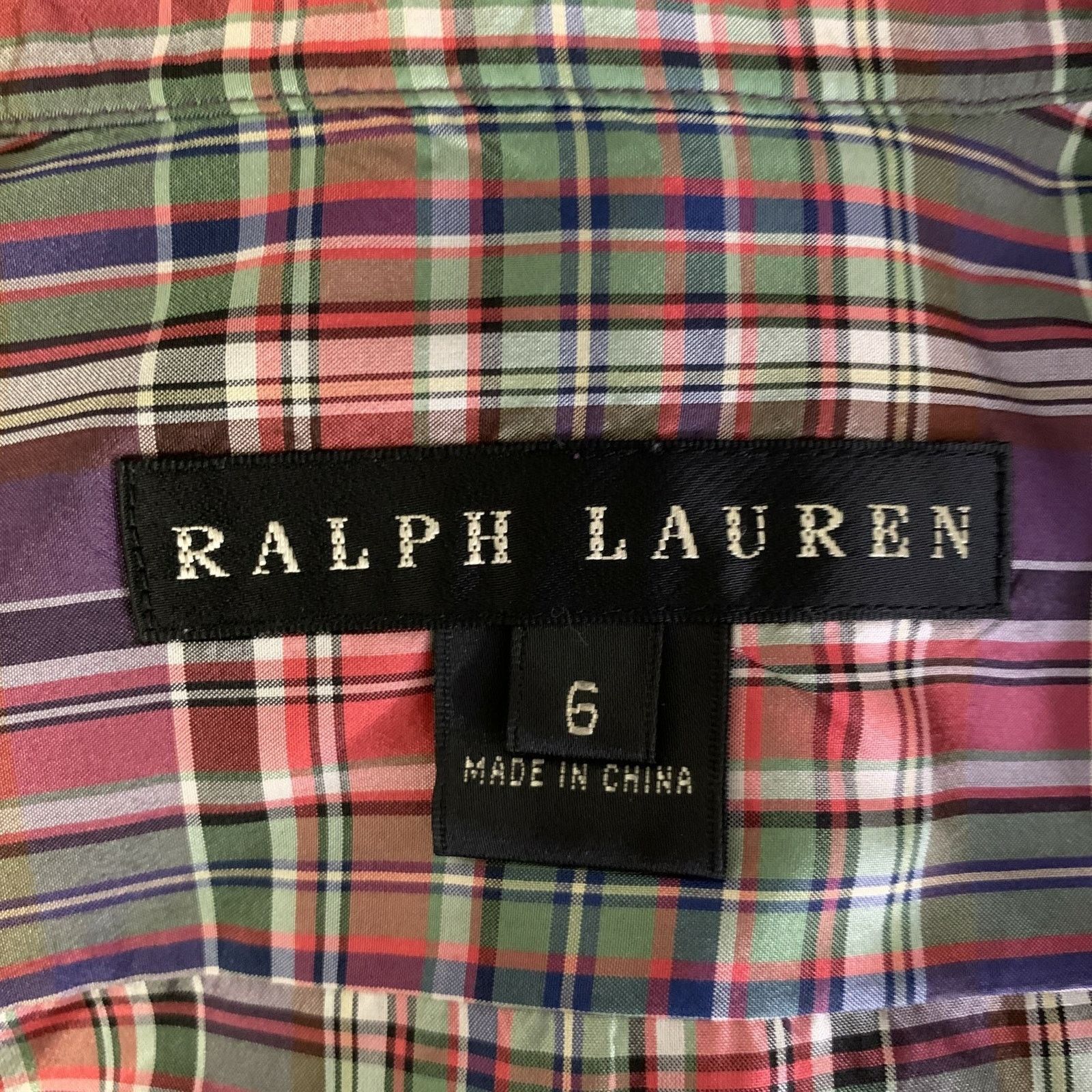 Ralph Lauren RALPH LAUREN Size 6 Purple Green Silk Plaid Dress Top Size M / US 6-8 / IT 42-44 - 4 Thumbnail