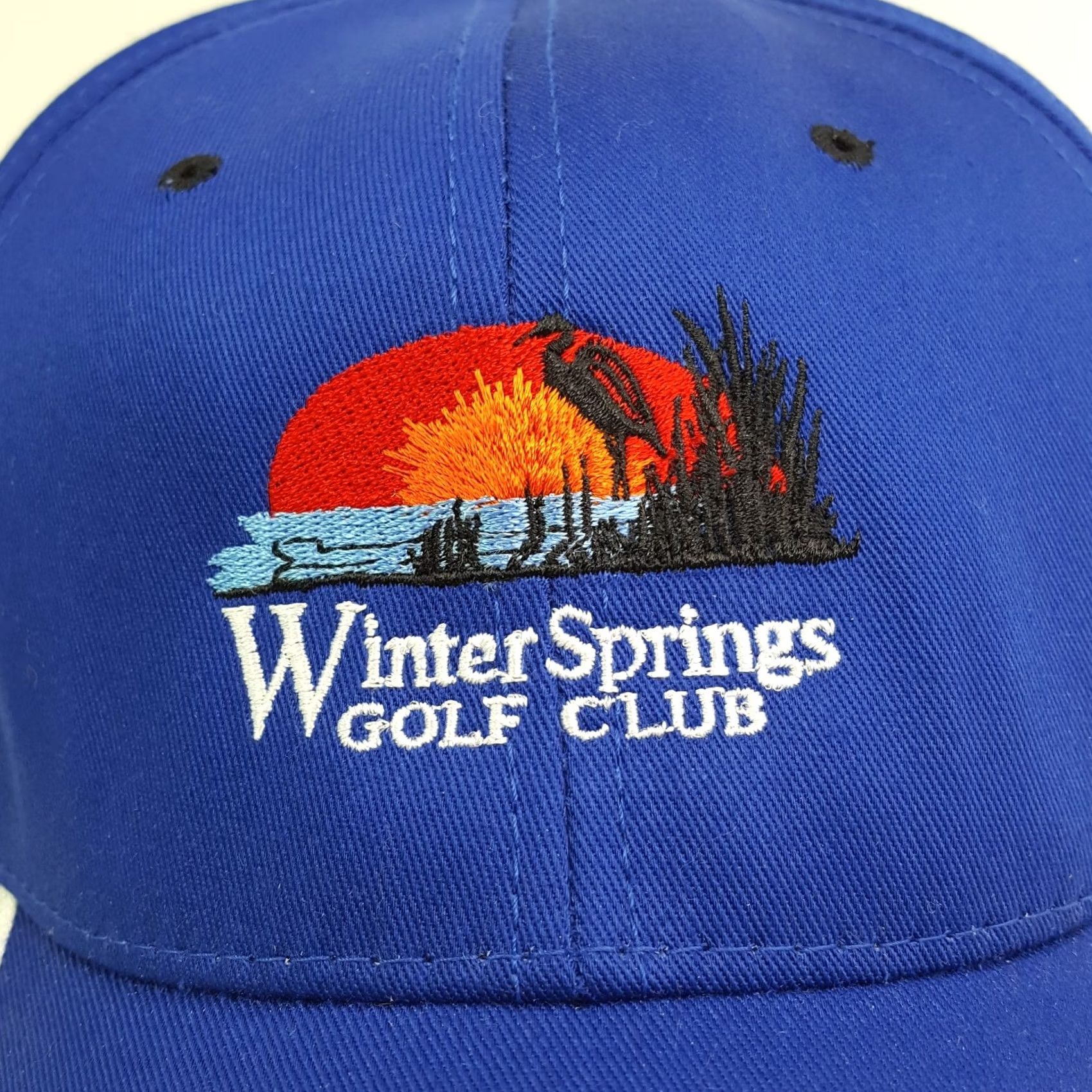 Vintage VTG Winter Springs Golf Club PGA Adjustable USA Snapback Hat Baseball Cap Navy Blue Town Talk Mens Size ONE SIZE - 4 Thumbnail