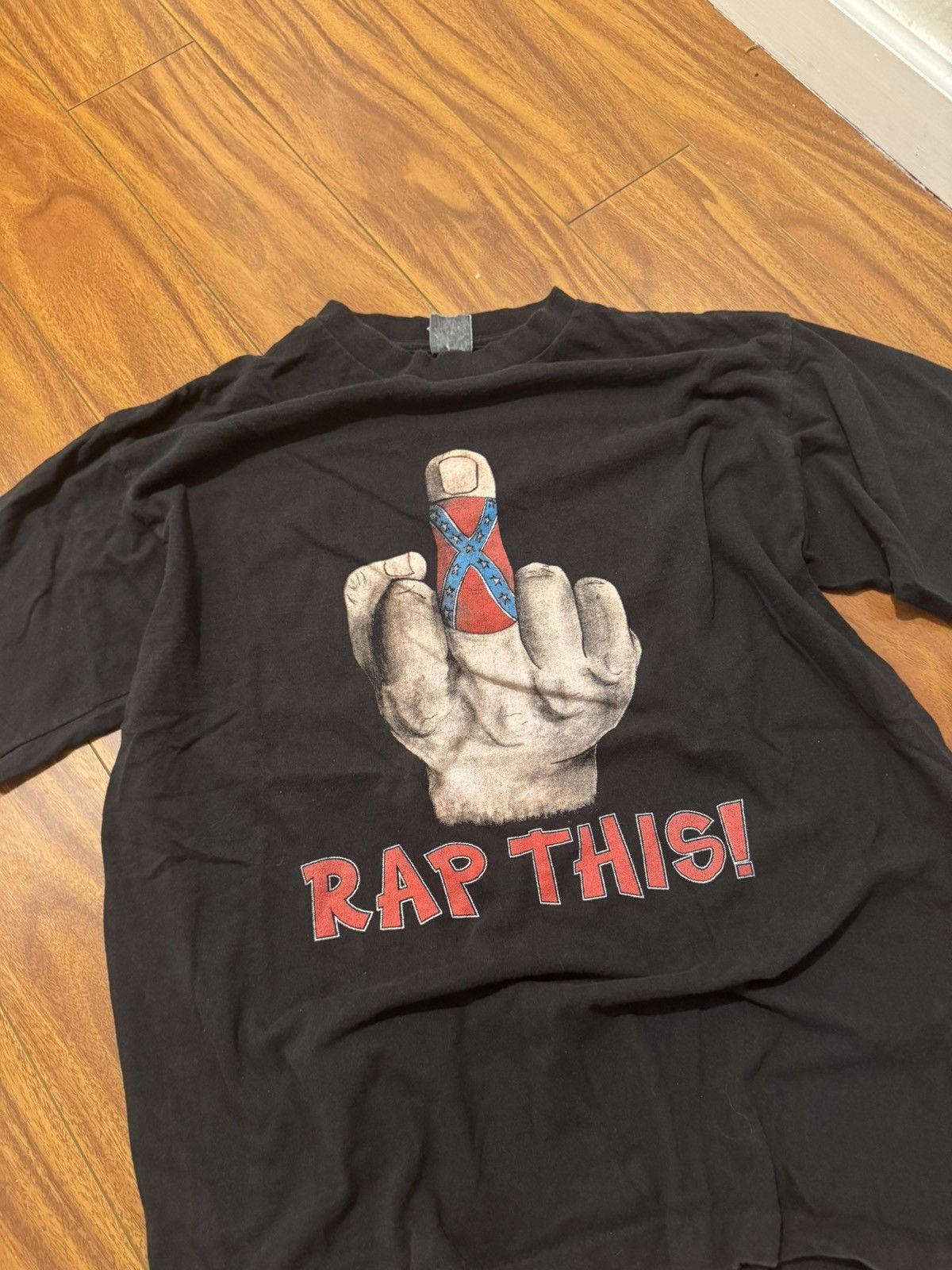 Band Tees × Vintage Vintage Single Stitch Middle Finger Confederate Tee Size US XL / EU 56 / 4 - 2 Thumbnail