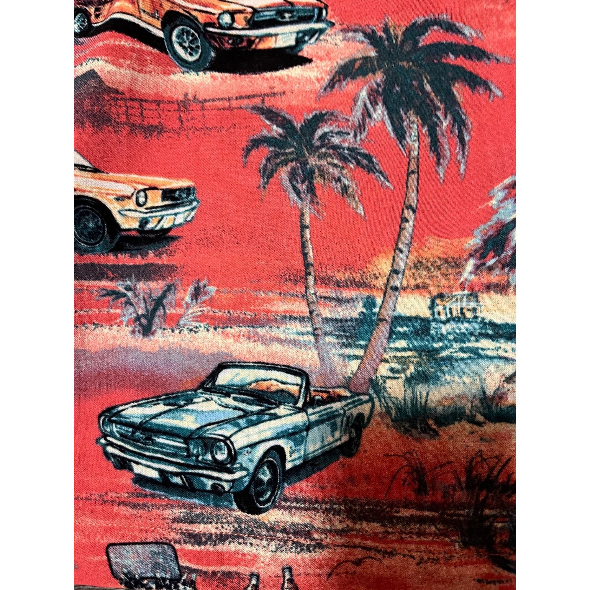 Other Ford Mustang Hawaiian Button-Up Shirt "shrimp orangie" color Size US L / EU 52-54 / 3 - 6 Thumbnail