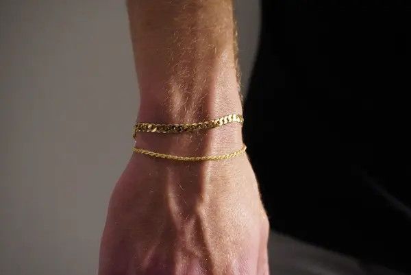Jewelry Gold bracelet stack 14k gold vermeil bracelet set 7 inches Size ONE SIZE - 1 Thumbnail
