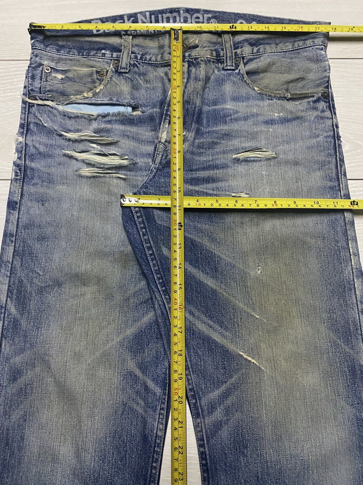 Vintage Vintage Japanese Brand Back Number Mud Wash Cropped jeans Size US 35 - 13 Thumbnail