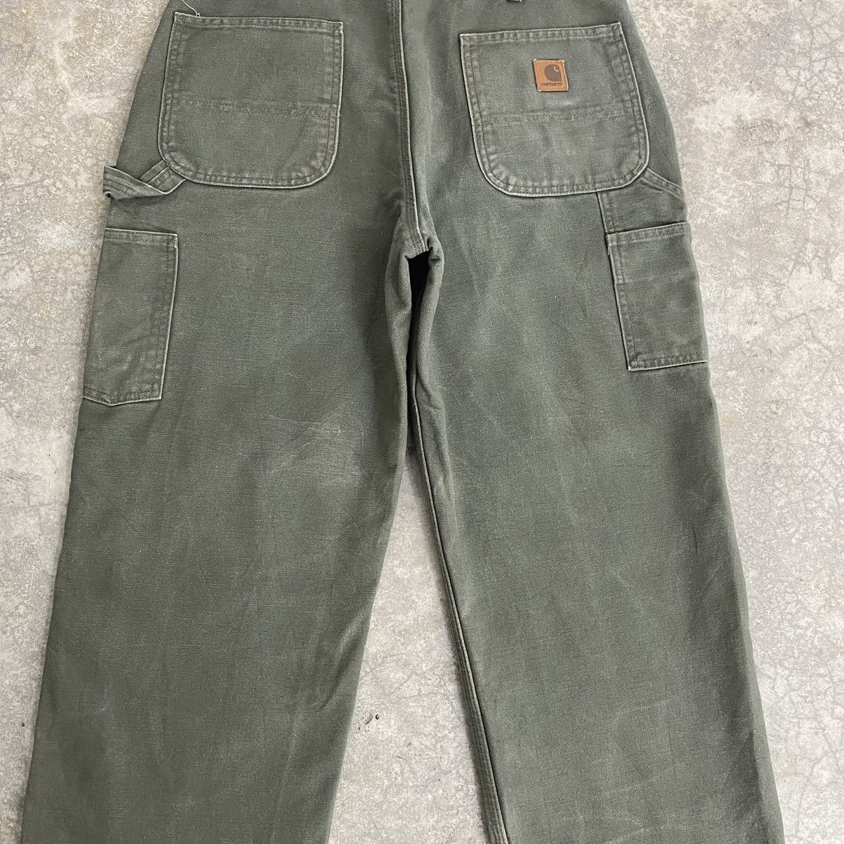 Carhartt VTG Carhartt Blanket Lined Moss Green Carpenter Work Pants Size US 34 / EU 50 - 14 Thumbnail