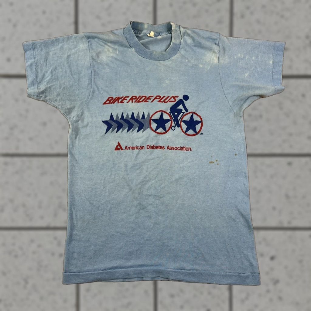Vintage VINTAGE Screen Stars Shirt Blue 80s Medium M Cotton Sportswear/Beach Boys? No, gender not specified. Size US M / EU 48-50 / 2 - 1 Thumbnail