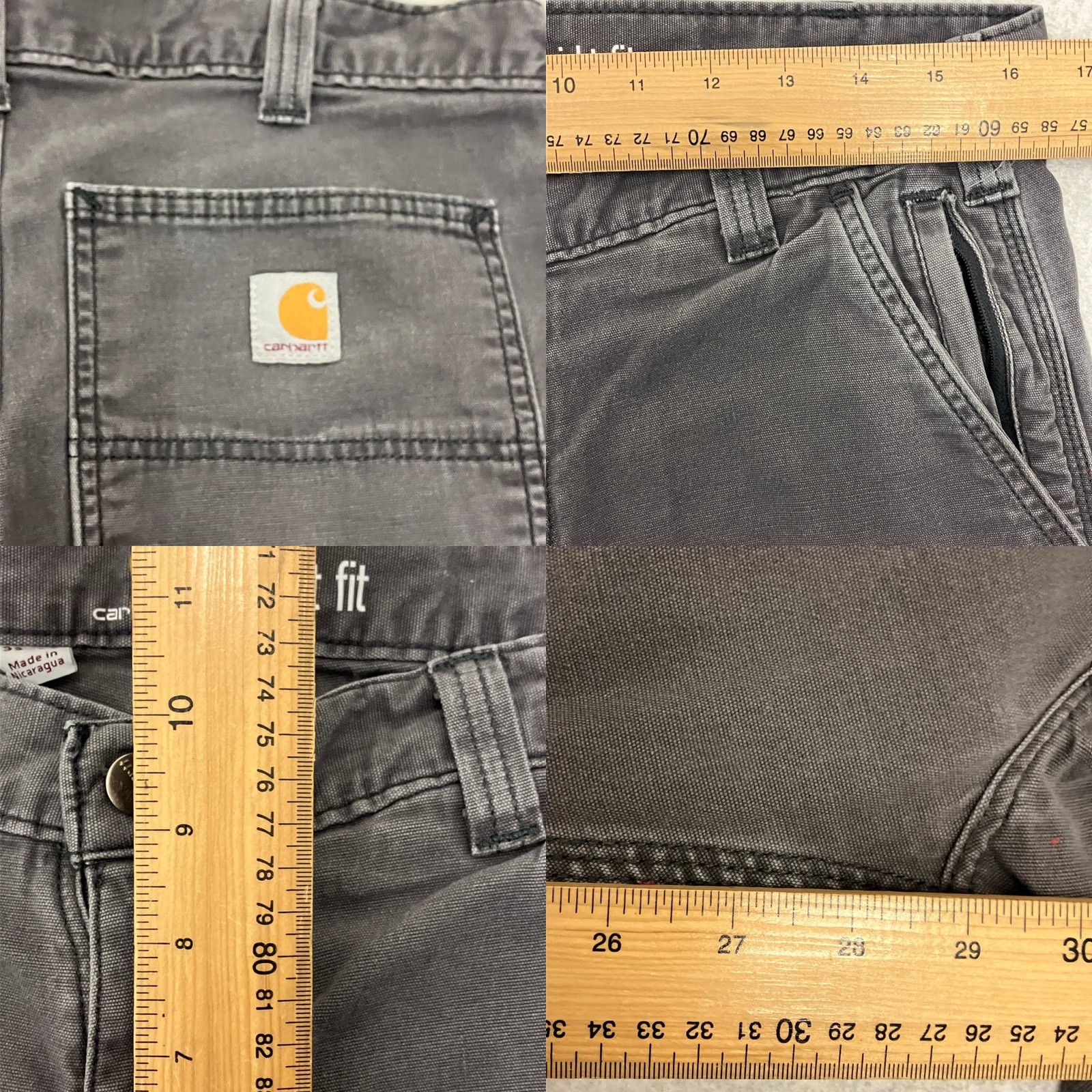 Carhartt Carhartt Carpenter Trousers Mens 33W 30L Grey Straight Fit Stretch Workwear Size US 33 - 8 Thumbnail