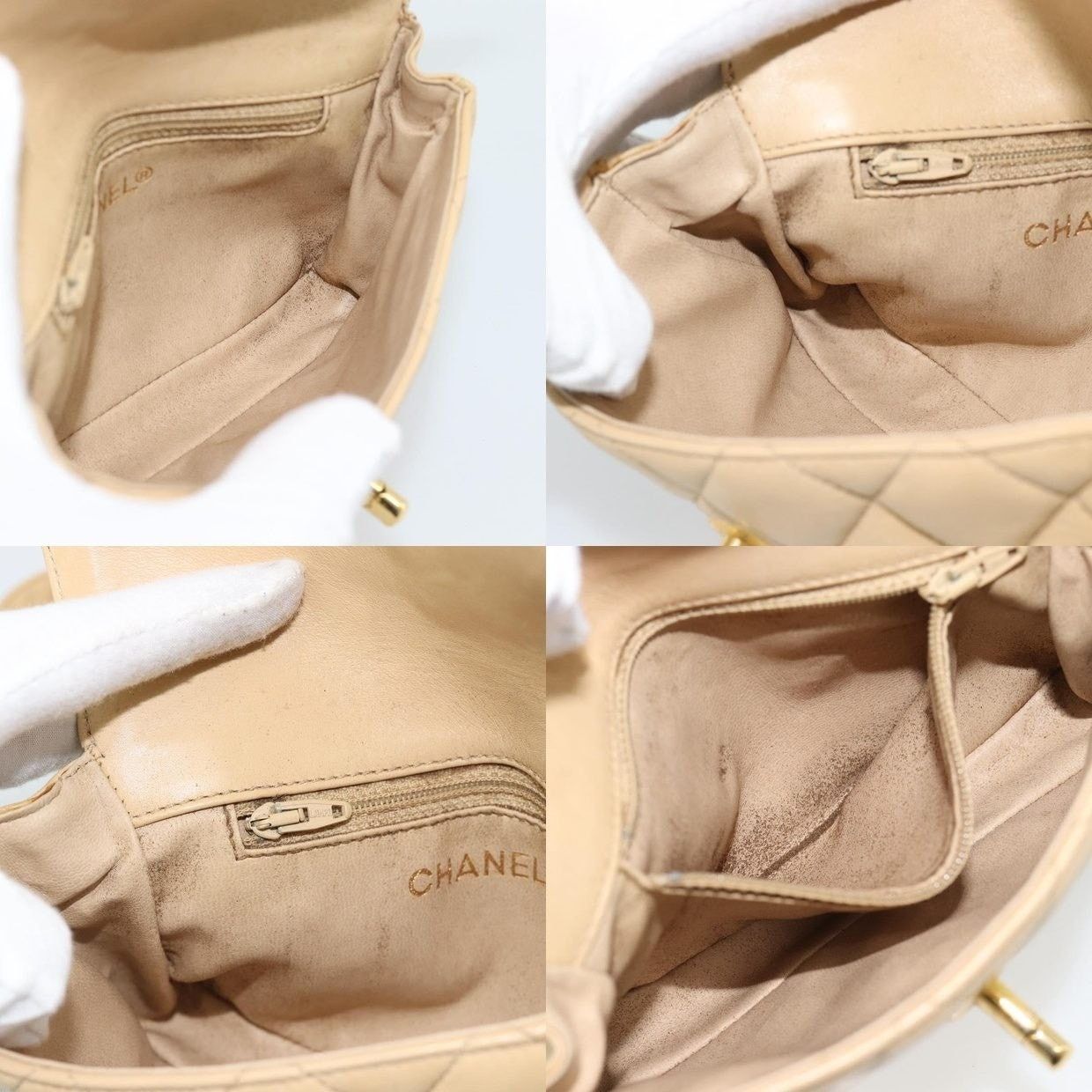 Chanel Chanel Matelasse Lambskin Leather Waist Bag Beige Size ONE SIZE - 13 Thumbnail