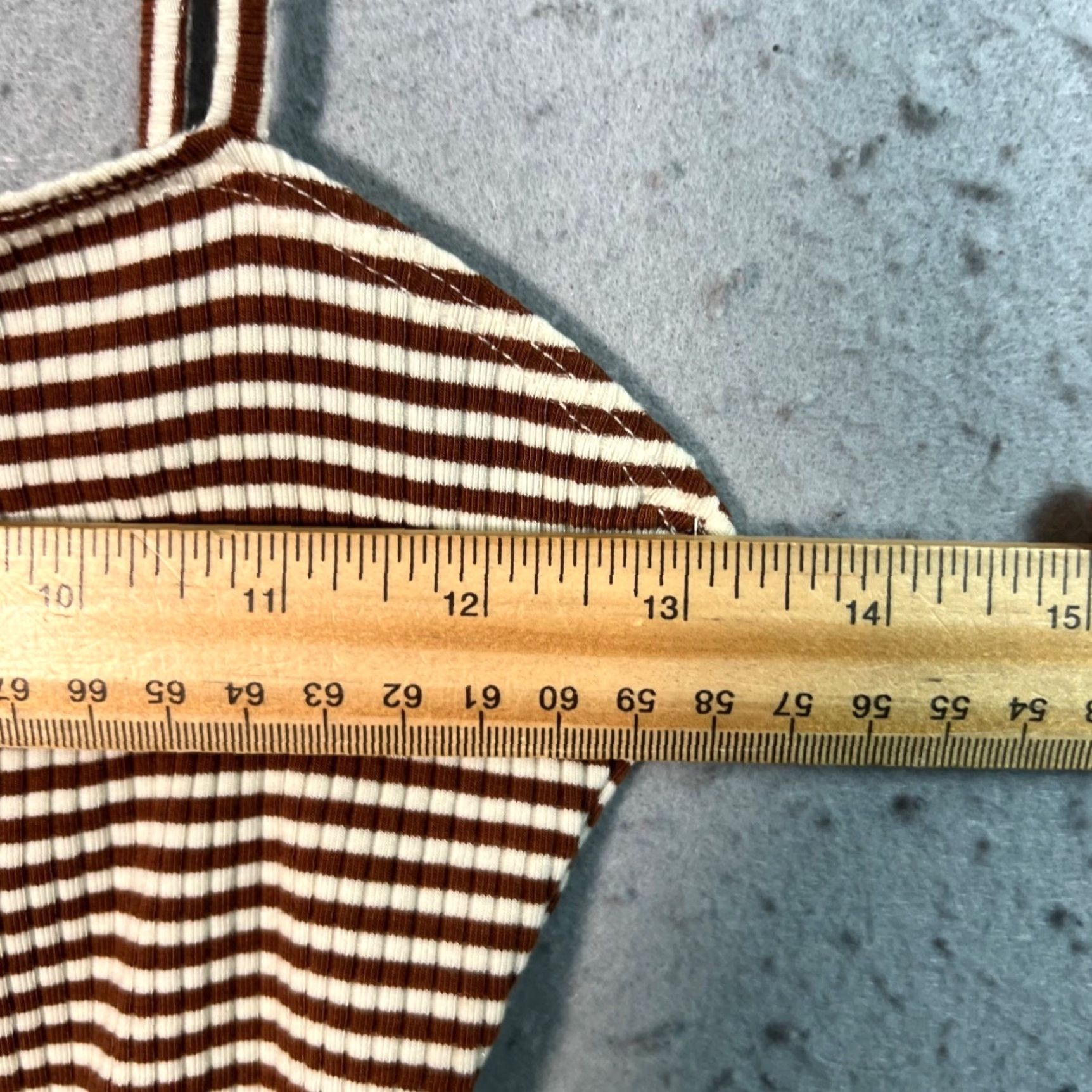 Reformation Reformation Bodysuit Shirt Womens Small Brown White Striped Ribbed Sleeveless Spandex Tencel Casual Spring Summer Basic Stretch Womens S Bodysuit Size S / US 4 / IT 40 - 5 Thumbnail